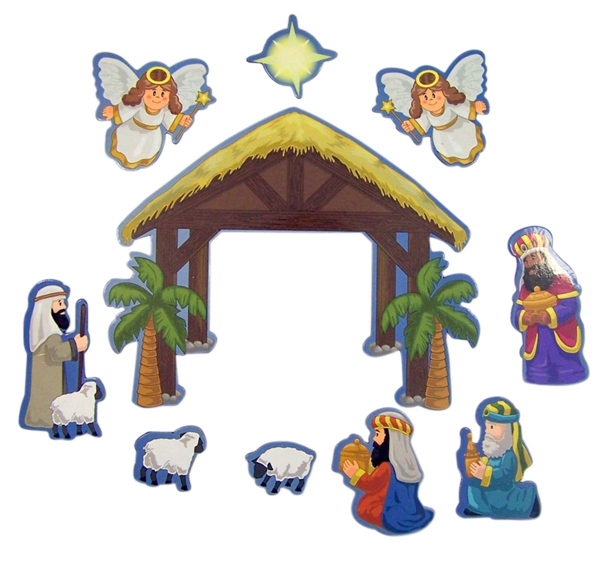 Christmas Magnet Nativity Set Children's Christmas Nativity Flexible Magnet Set for Sunday School Storytelling, 4 Inch