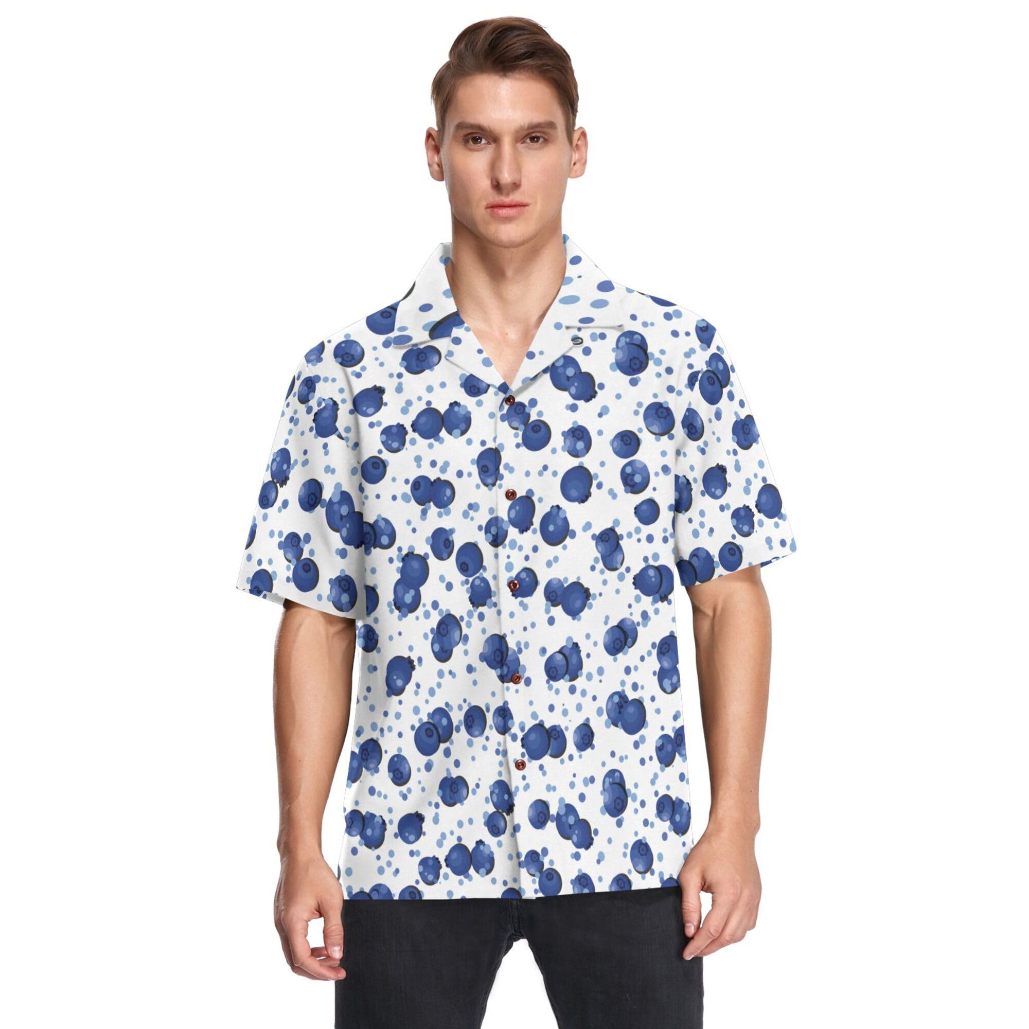 Fisyme Hawaiian Shirt for Men Loose-Fit Short Sleeve Button Down Beach Casual Shirts