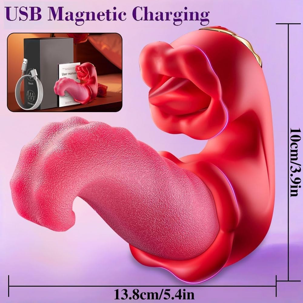 Vibratore per adulti, giocattolo sessuale per donne, 4 in 1, vibratore, dildo leccare la lingua, giocattolo sessuale anale, clitoride, capezzolo, vibratori, coppie femminili