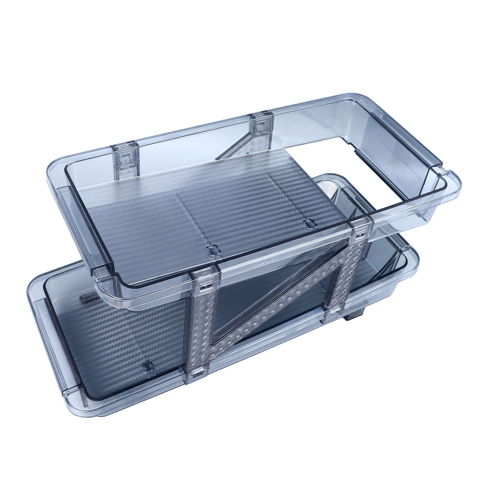 DISPENSADOR DE LATAS DE SODA AUTO AJUSTABLE AZUL PARA CONTENEDOR SOPORTE DE 2 NIVELES PARA NEVERA