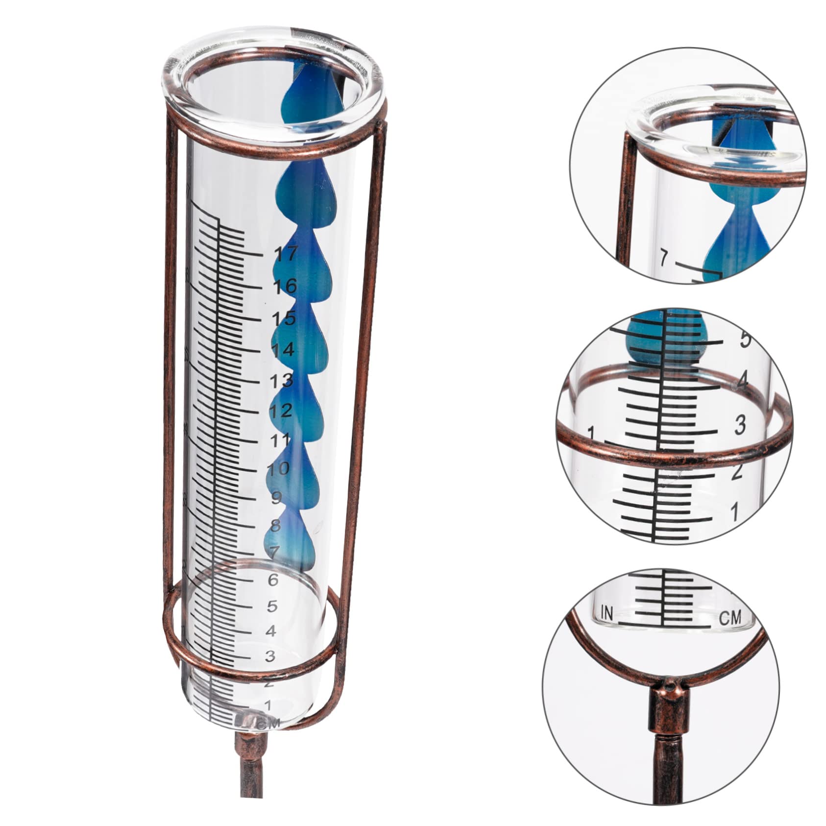 Sosoport 3stücke Outdoor Regenmesser Mit Metallpfahl Abnehmbarer Dekorativer Regenmesser Für Garten Kapazität Frostbeständig Für Gartenliebhaber Und Terrassen