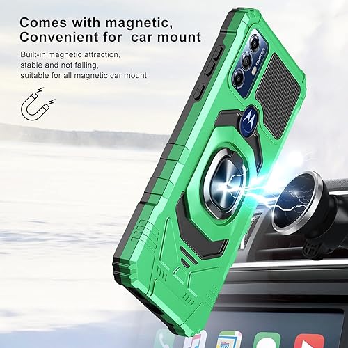 Miniatura 5 de Funda para Motorola G Play 2023, con protector de pantalla de vidrio templado, tecnología de protección resistente, soporte integrado, resistente a