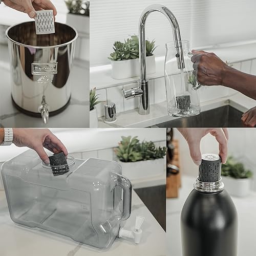 Miniatura 2 de Infusor de agua alcalino de magnesio jumbo  pH 9.5 + electrolitos para cualquier botella de agua grande  jarra, 300 galones  3 meses, infusor de