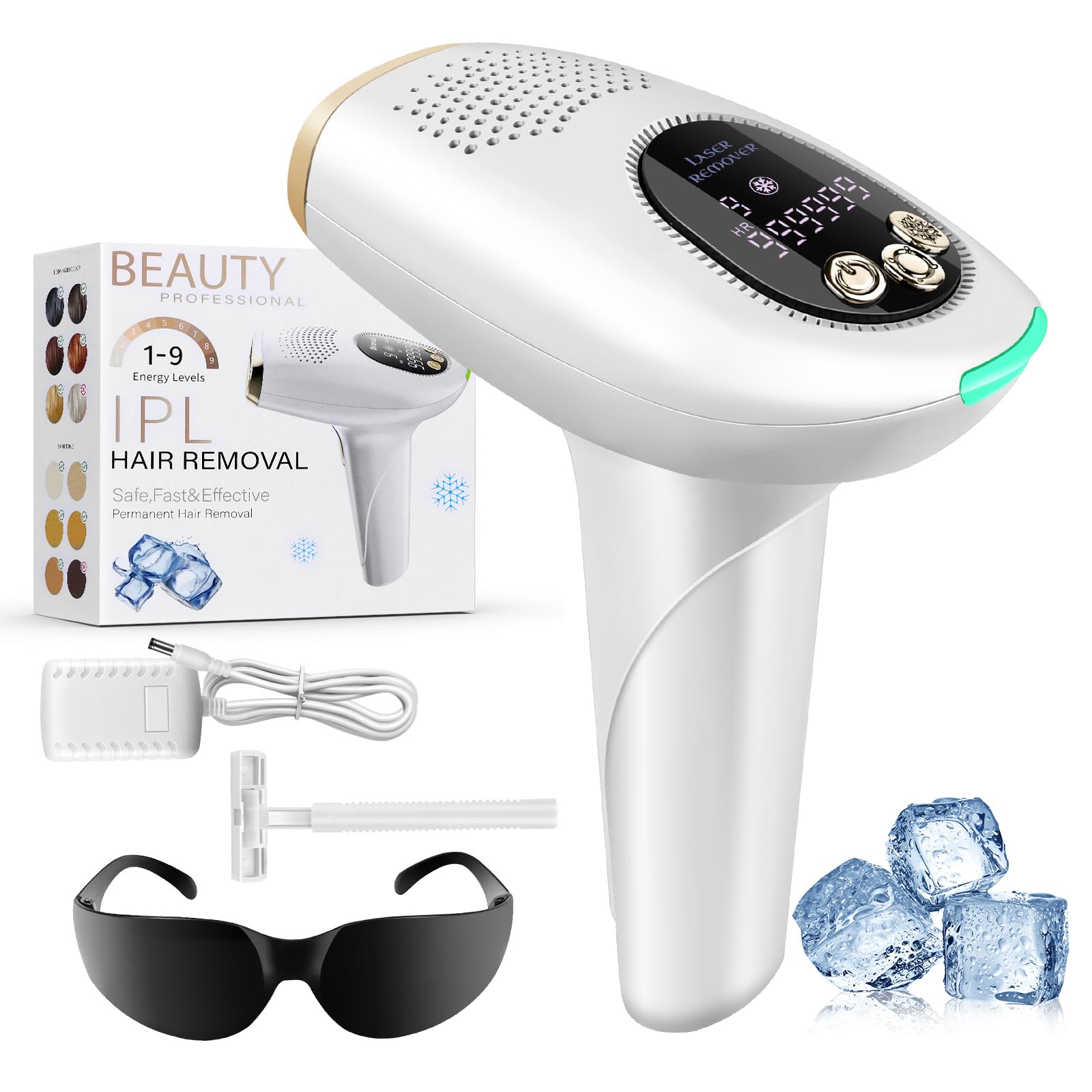 Laser Hair Removal Device with Ice Cooling System for Women and