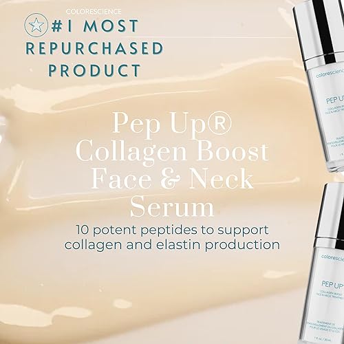 Miniatura 2 de Colorescience Pep Up - Tratamiento renovador de colágeno para rostro y cuello, promueve la producción de colágeno y elastina, 10 péptidos para