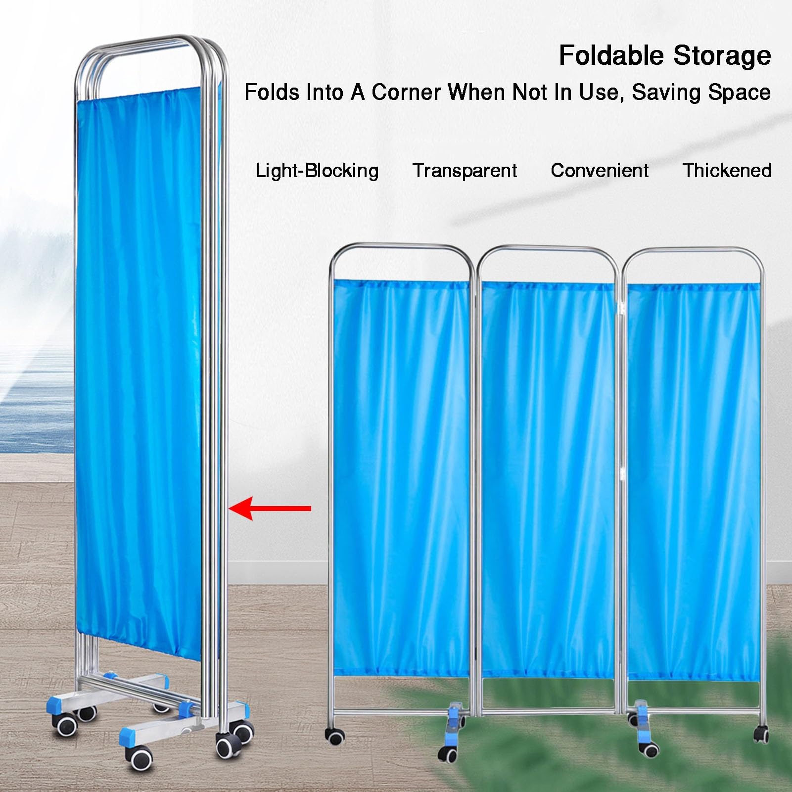 Cloison de séparation pliable avec roulettes pour plus d'intimité | Idéal pour les bureaux, les hôpitaux et les salons | Solution de séparation portable et réglable