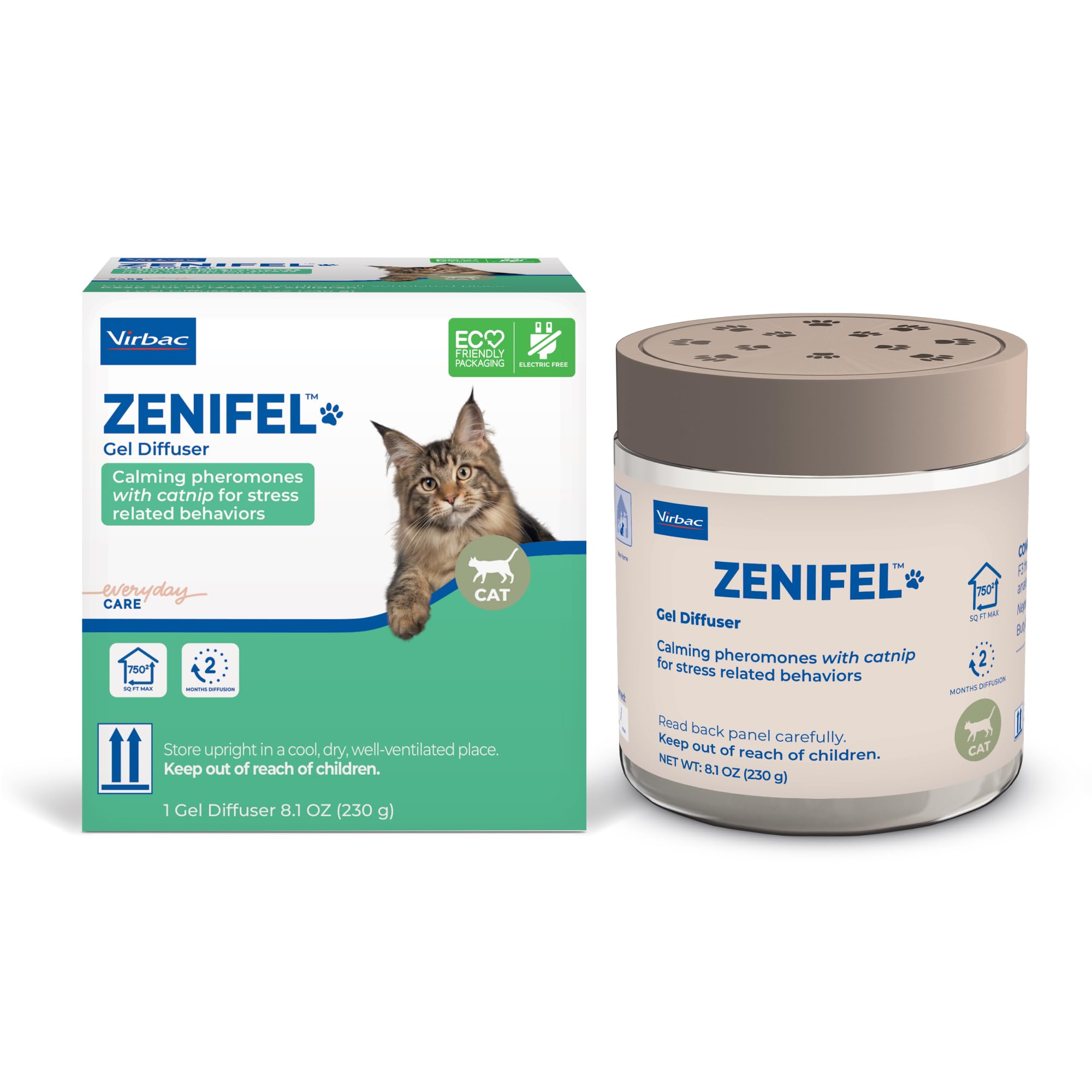 Virbac ZENIFEL™ Gel Diffuser | Managing Stress-Related Behaviors in Kittens & Cats - No Electricity Needed - Lasts Up to 2 Months