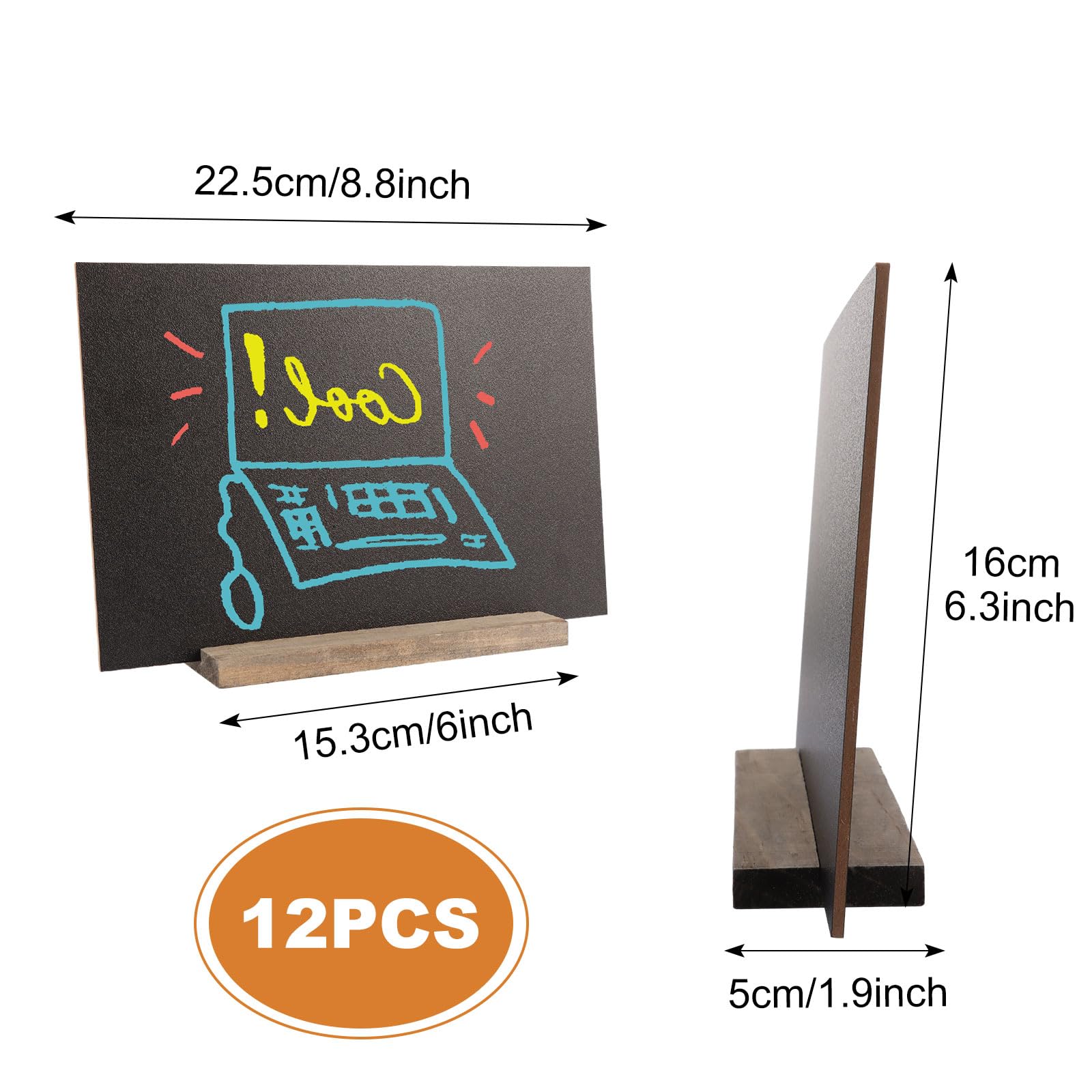 DAJAVE 12 Pcs Mini Chalkboard Signs - Image 2