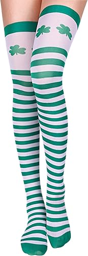 Miniatura 5 de Zhanmai 3 pares de calcetines para el día de San Patricio, calcetines altos de color verde trébol para fiesta de disfraces