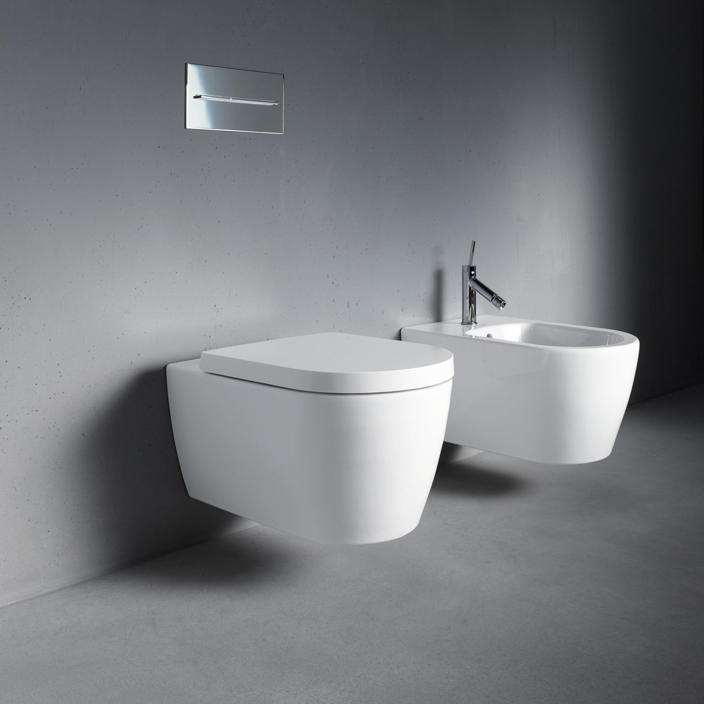 Duravit WC-Sitz ME by Starck, Toilettendeckel mit Absenkautomatik, Klodeckel aus Urea-Duroplast, mit Edelstahl Scharnieren, Weiß
