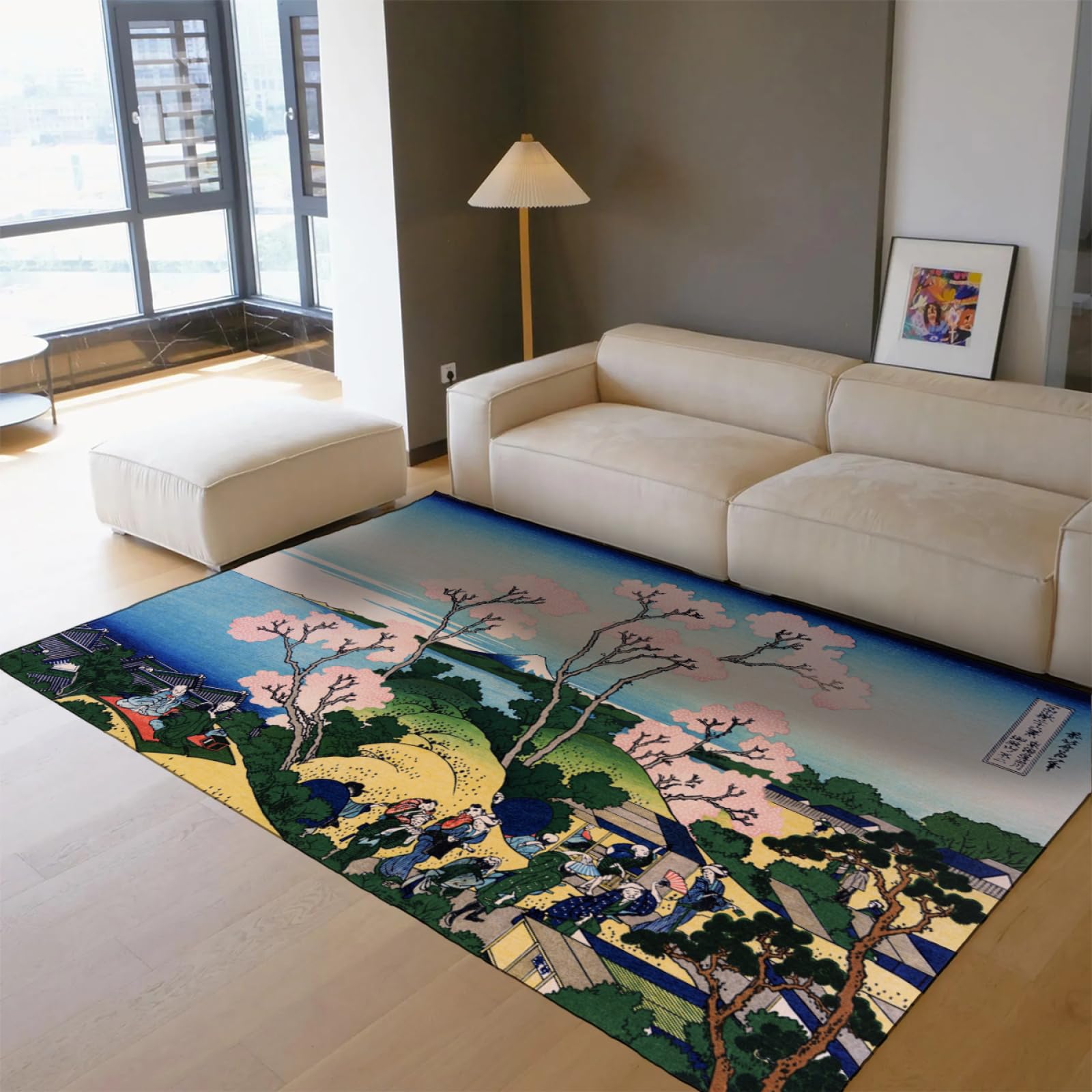 Japoński dywan artystyczny 60 x 120 cm Ukiyo-E trzydzieści sześć widoków na górę seria Fuji antypoślizgowy dywan do salonu sypialni wejścia