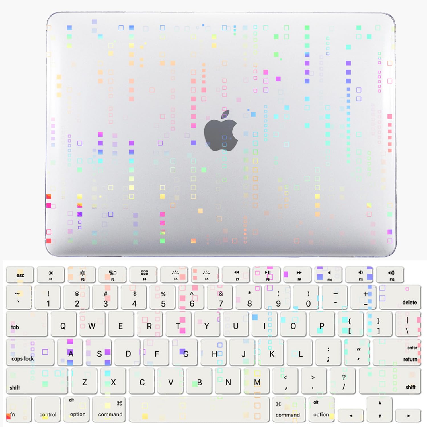 Housse rigide MacBook Air 13 M2 et protège-clavier transparent JZ Case LT30