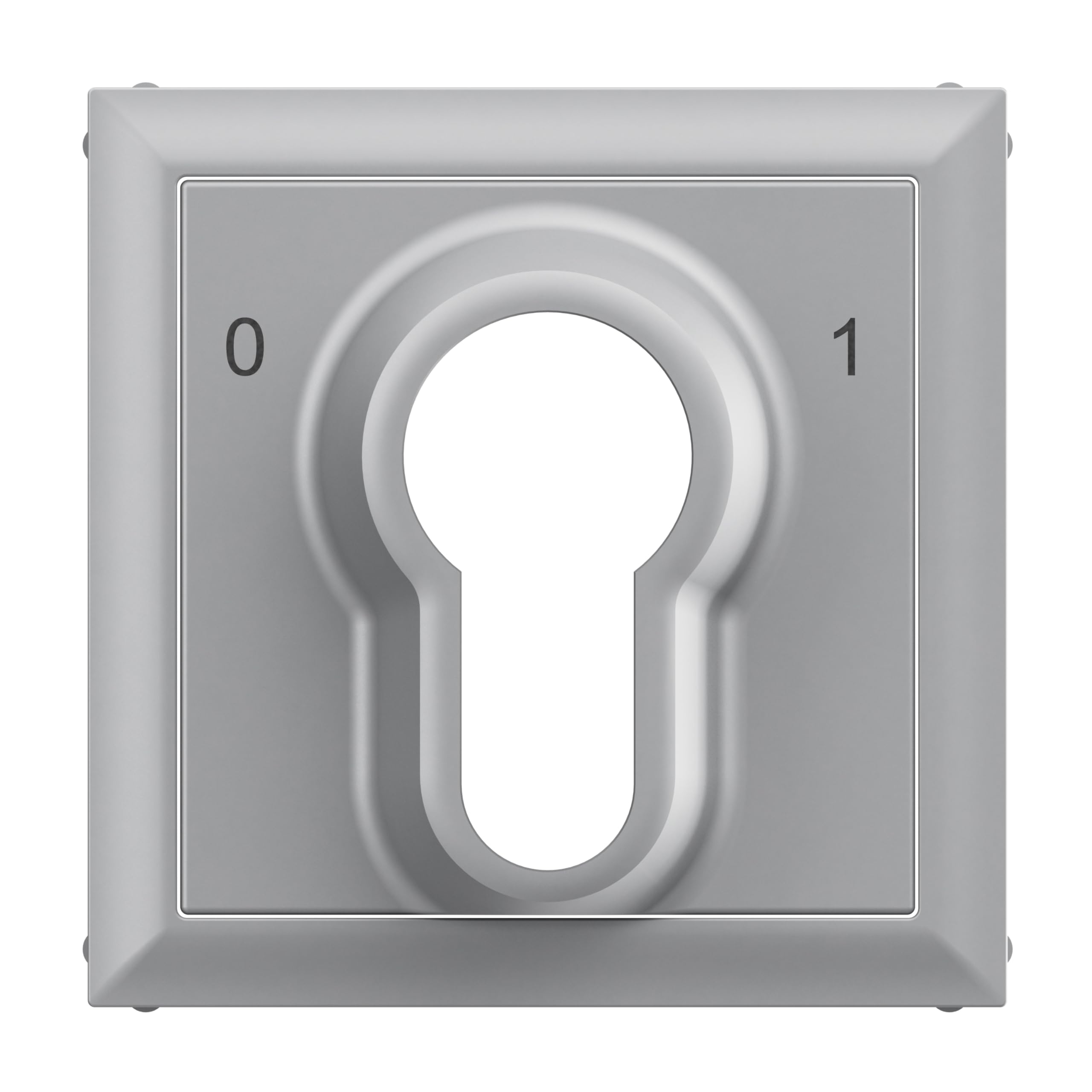 LEGRAND, Seano 765233 Cover for Key Switch 0 – 1 with DIN Half Cylinder, Colour: Painted Aluminium