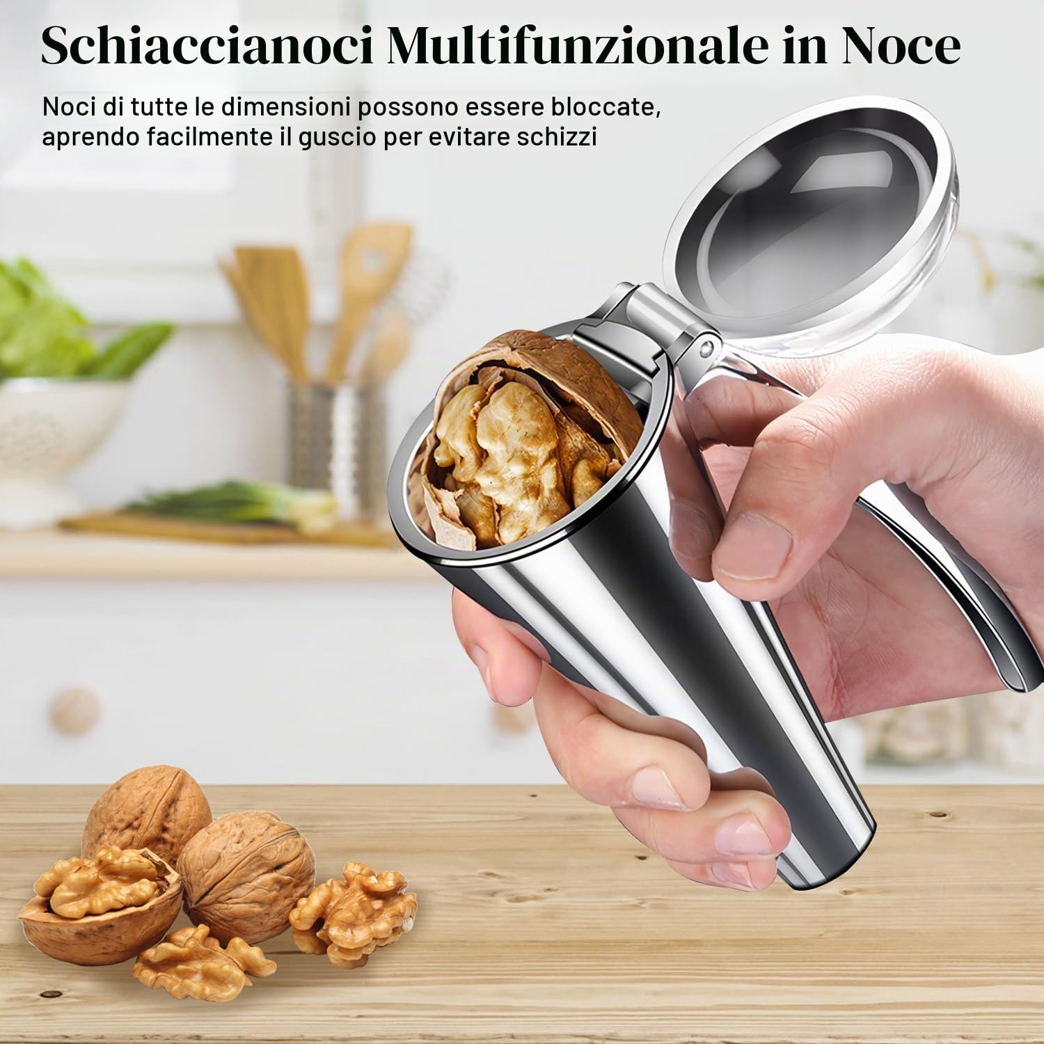 Drado Schiaccianoci, Pinze per Noci Schiaccianoci in Metallo, Manico Curvo, Forma Originale, Facile da Pulire, Sicuro per Evitare Fuoriuscite, 13 * 6cm (280g)
