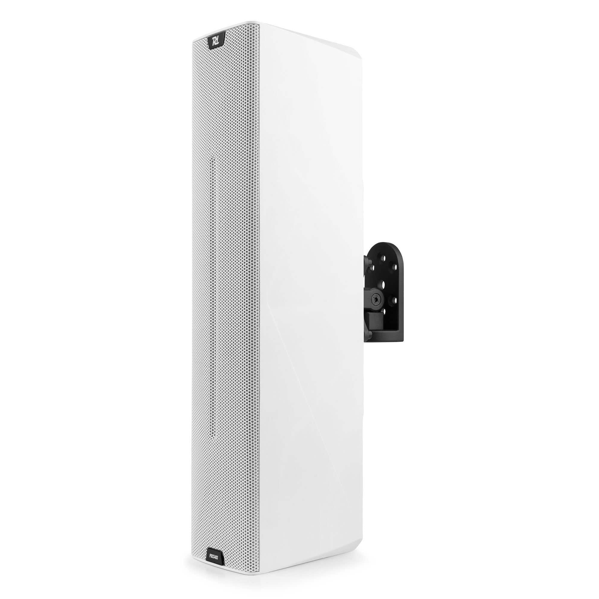 Sistema de Altavoces pasivos Blancos 130W con Amplificador Profesional, 4 woofers de 3” + Tweeter, IP44 Resistentes a Salpicaduras, Montaje en Pared o Techo para Interiores y Exteriores