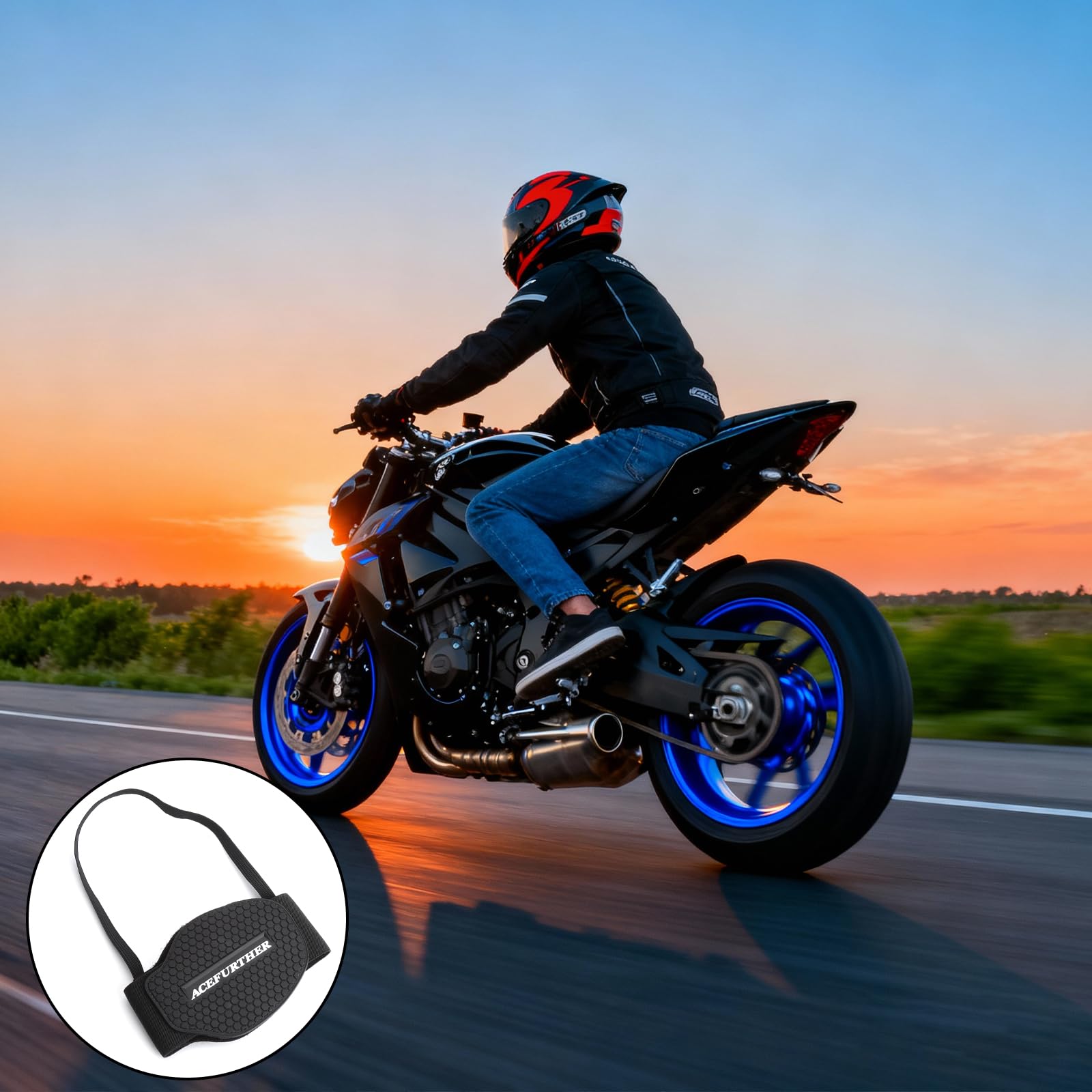 VOSSOT Proteggi Scarpe Moto Antiscivolo Chiusura a Strappo Regolabile, Copriscarpa Moto Impermeabile Gomma Resistente Adesivo Riflettente Rosso Sicurezza Notturna, Accessorio Universale Motociclisti