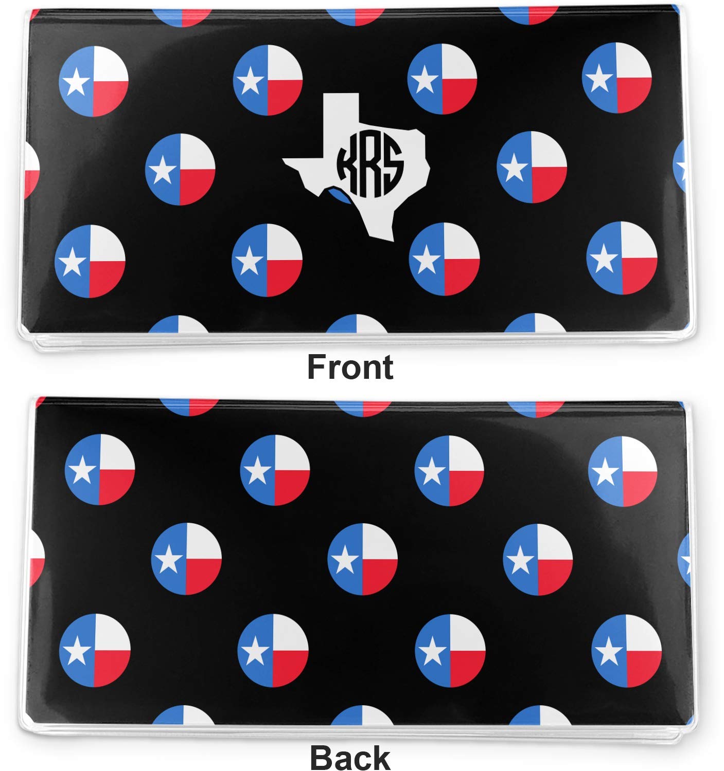 RNK Shops Personalized Texas Polka Dots Vinyl Checkbook Cover