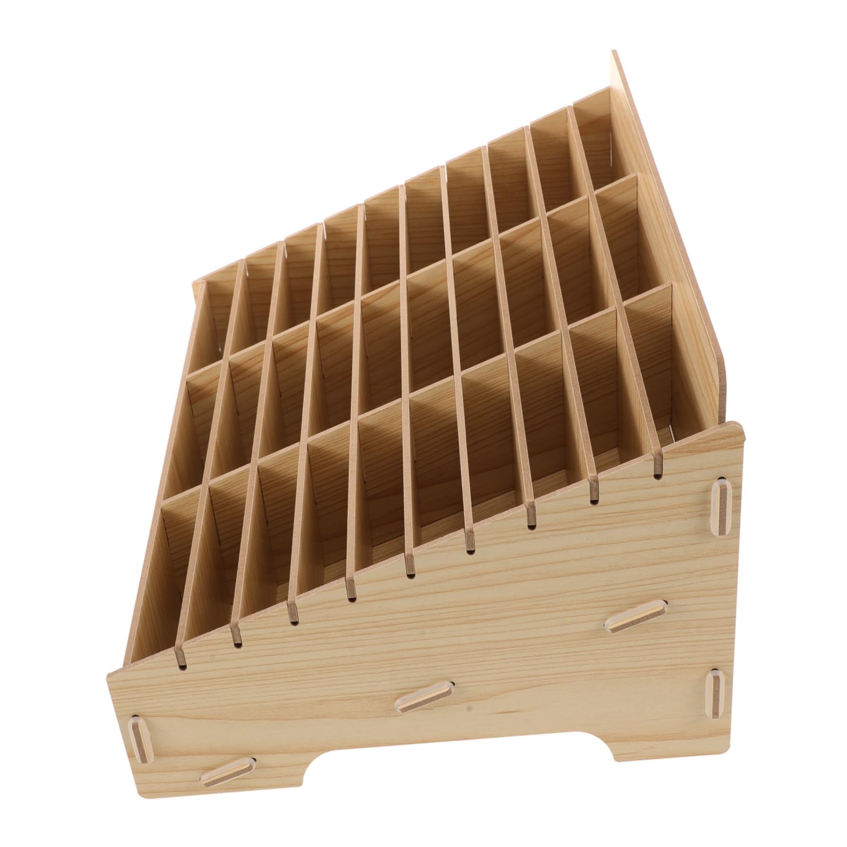 VICASKY Scatola Porta Cellulari in Legno 30 Scomparti, Organizzatore Compatto per Documenti e Piccoli Oggetti, per Scuola e Scrivania