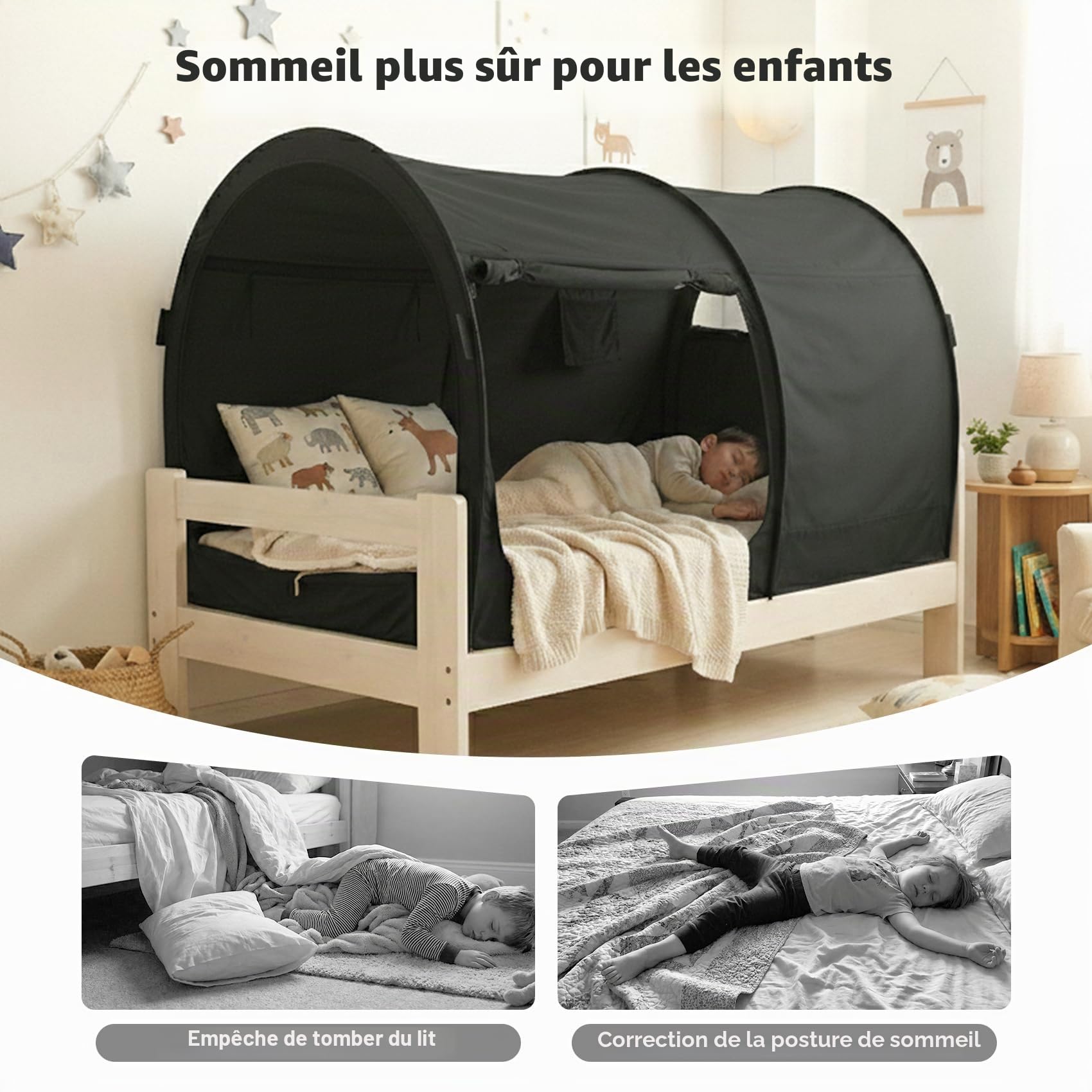 LEEDOR Tente de lit à baldaquin, Chaude, Taille Double, dépliable, pour Enfants et Adultes, Offre intimité et respirabilité à l'intérieur, Brevet en Instance, Matelas Non Inclus