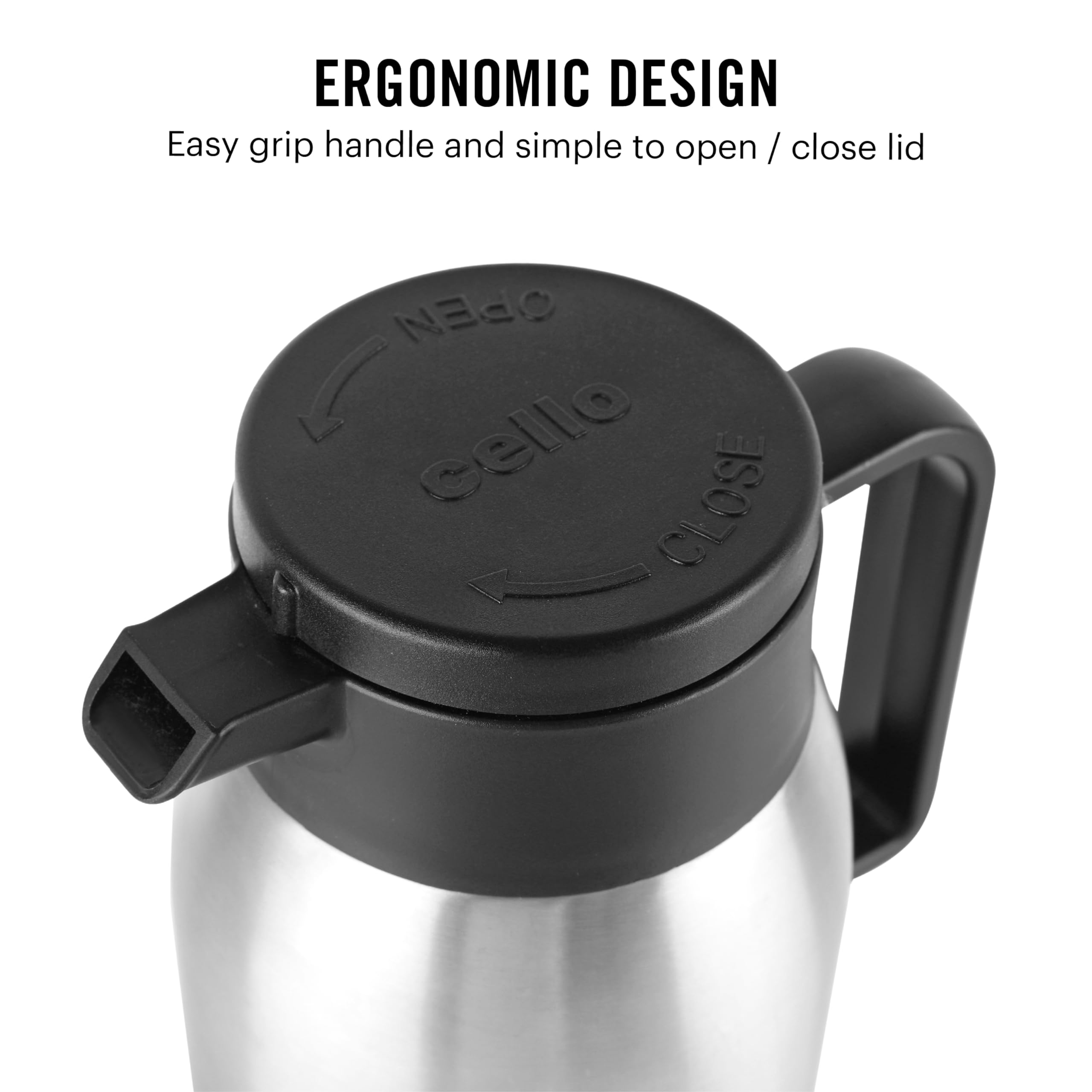 Cello Livia Stainless Steel Carafe, 500ml, Silver - Image 7 thumbnail