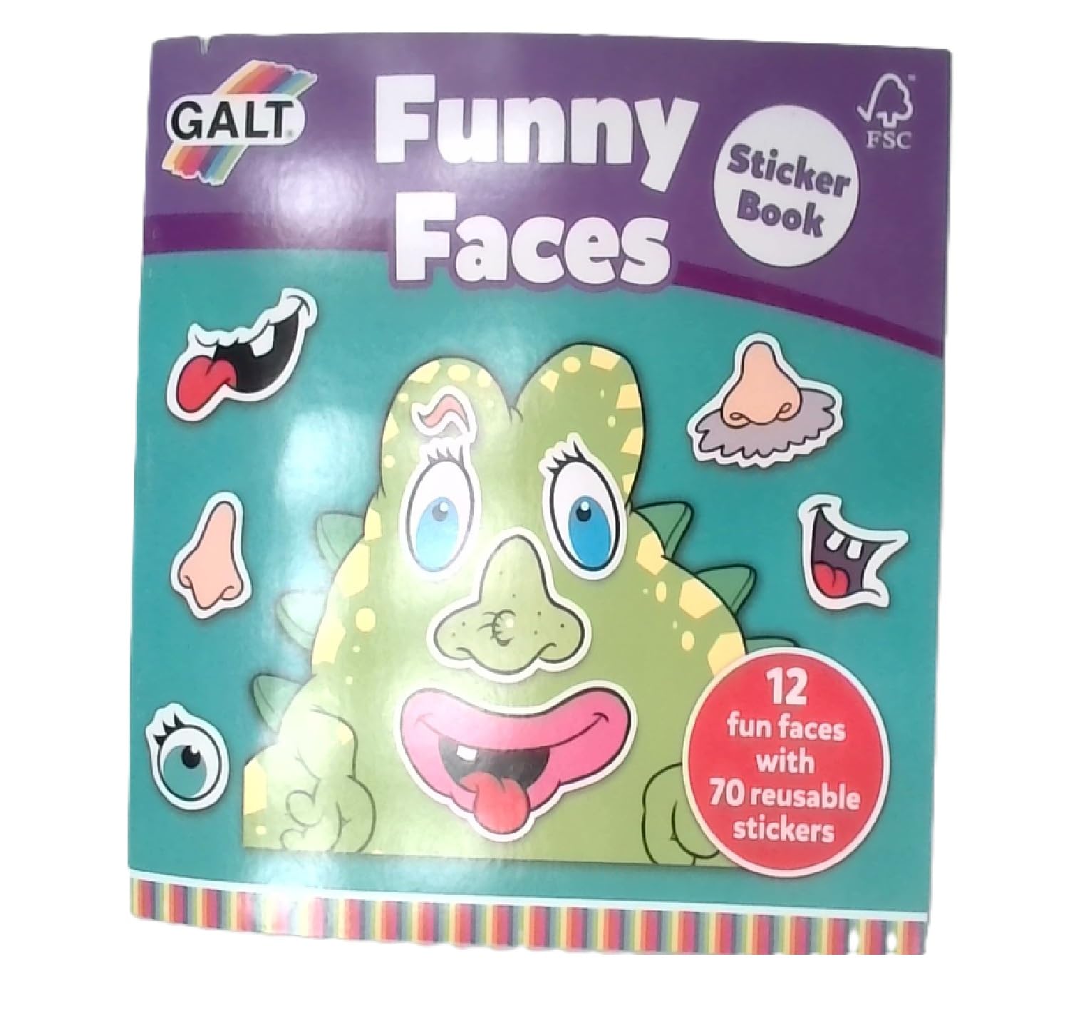 Galt Toys, Funny Faces Sticker Book,Kids Sticker Book, Ages 3 Years Plus