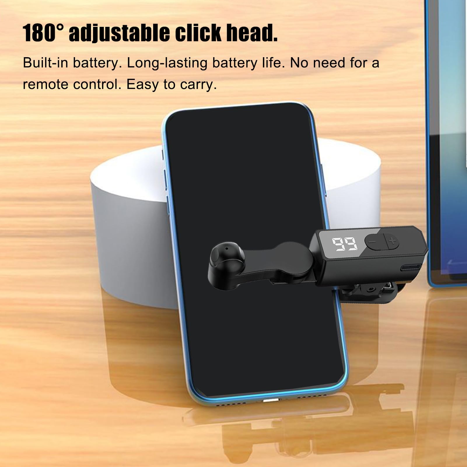 Clicker Automatique pour téléphone Portable – Tapper d'écran Automatique pour Smartphone, Doigt de Simulation réglable à 107 Vitesses pour Les diffusions en Direct, Les tâches de récompense