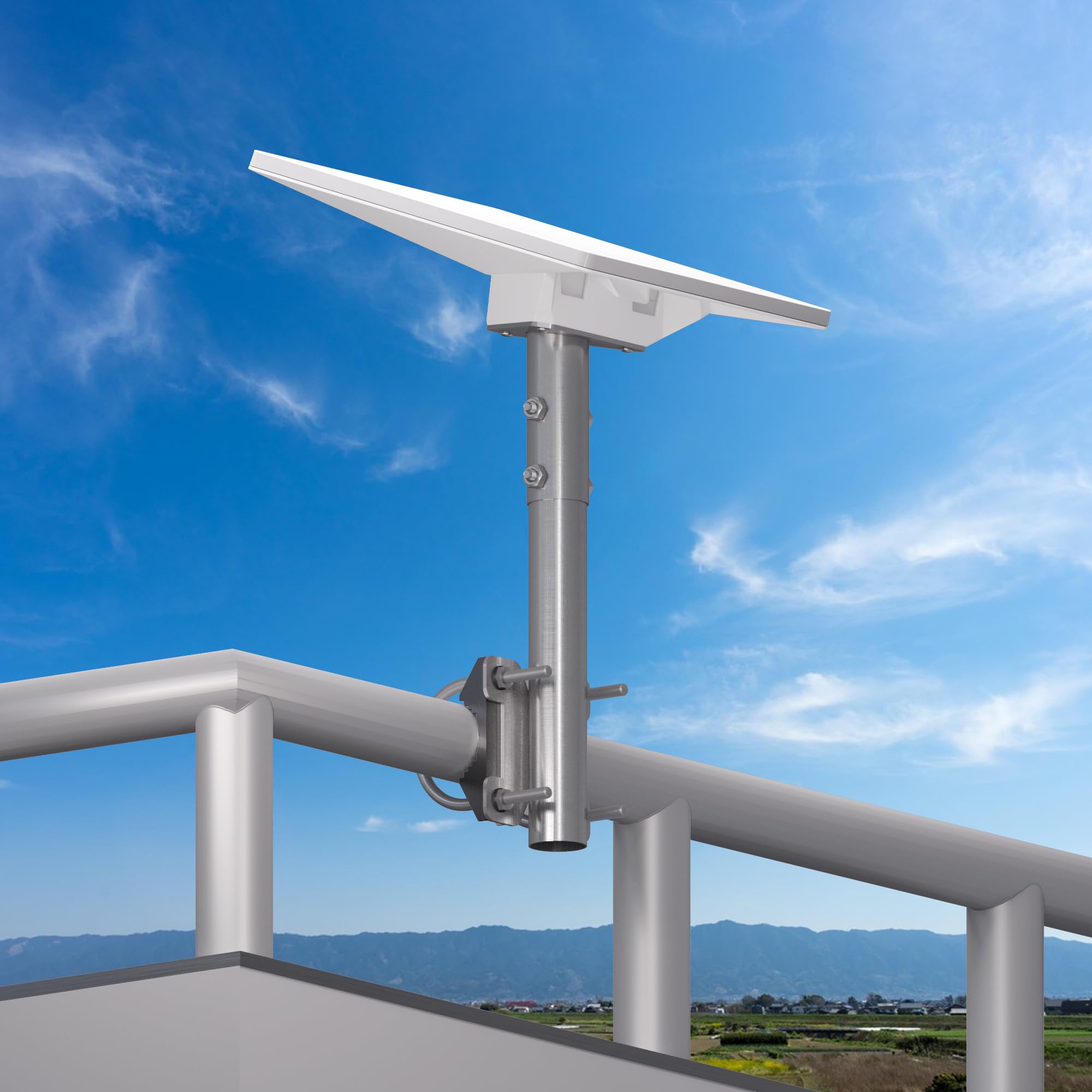 Starlink Mini Soporte de mástil – Se adapta a postes de 25 – 70 mm, montaje en U, adaptador de tubo incluido, duradero para autocaravanas, balcones y postes existentes, sin taladrar