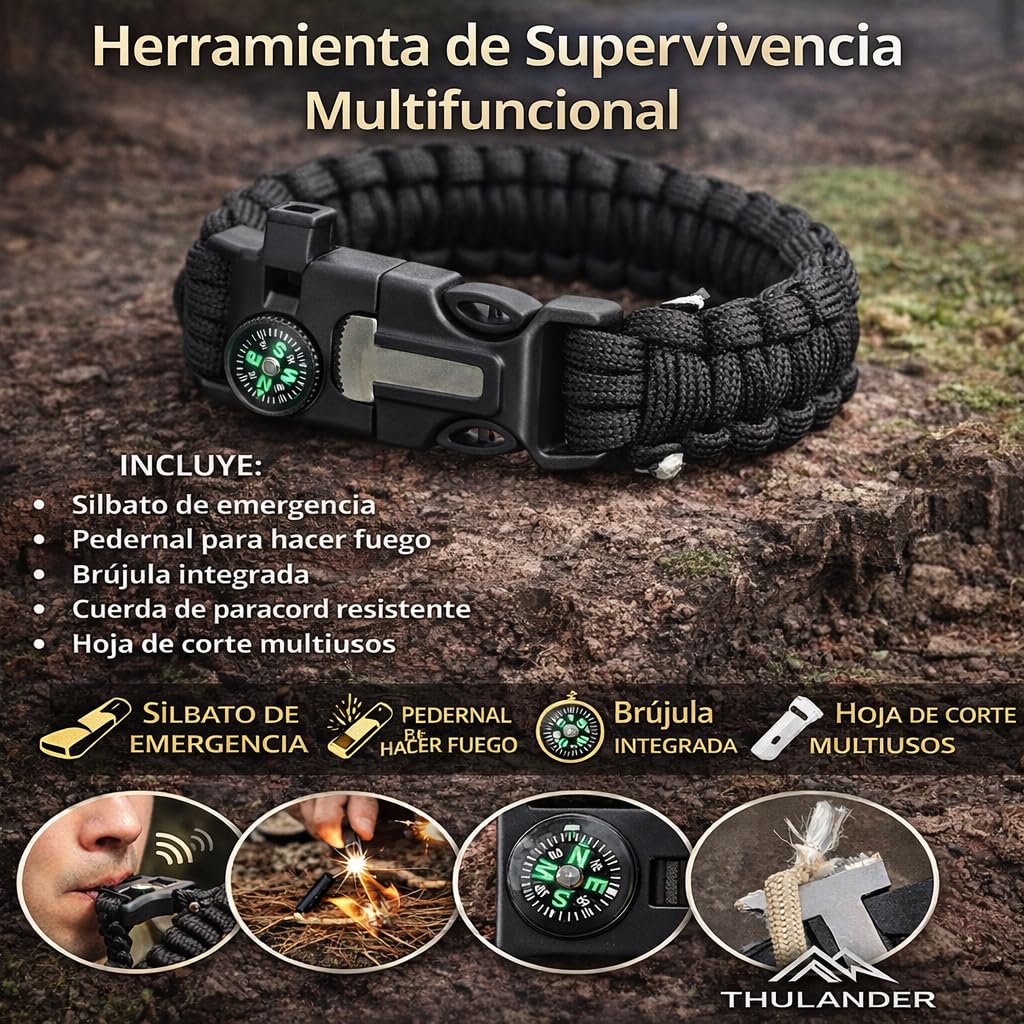 Pack 2 Linternas LED Alta Potencia Recargables USB – Linterna Táctica con 7 Modos, Luz Lateral COB, Enfoque Ajustable, Impermeable IPX6 + Pulsera Paracord – Para Emergencias, Camping, Coche, Caza