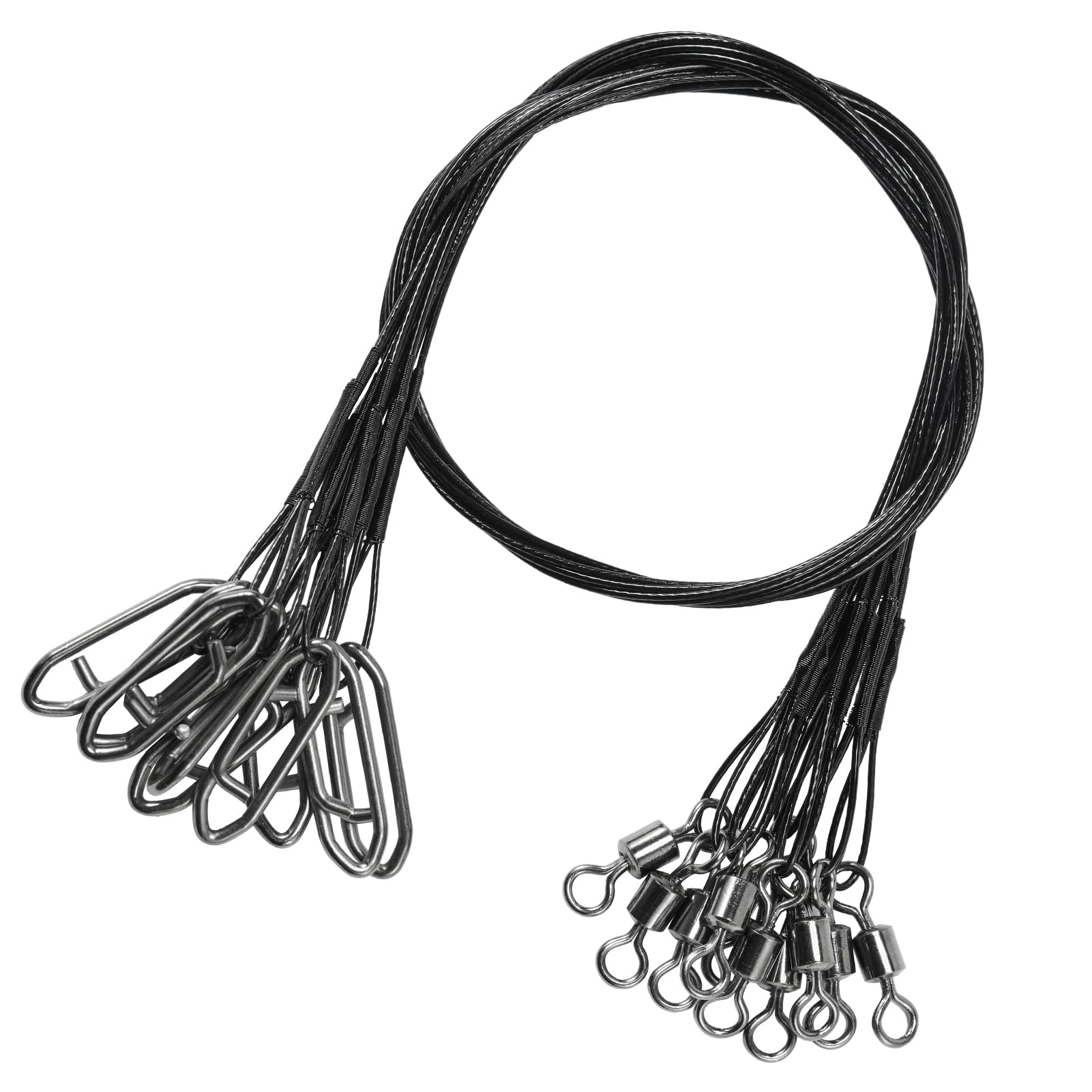QISHUO High Strength Fishing Leaders Wire Rigs Freshwater Fishing Leader Stainless Heavy Steel Wire Leaders Saltwater Black Nickel