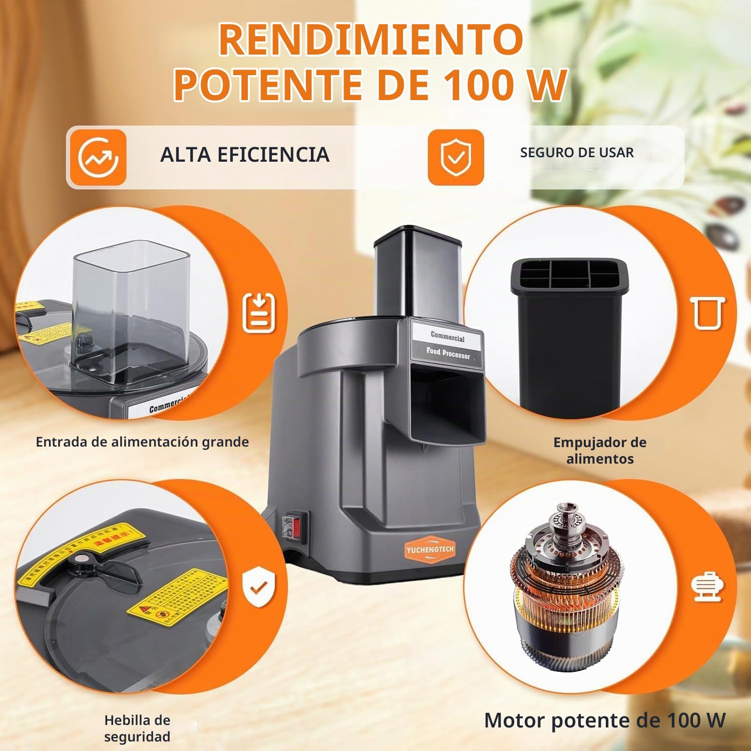 YUCHENGTECH Comercial Cortadora de Verduras con 3 Cuchillas 100W | Cortador Verduras en Dados Electrico Profesional para Cortar en Dados en Rodajas y en Tiras Verduras