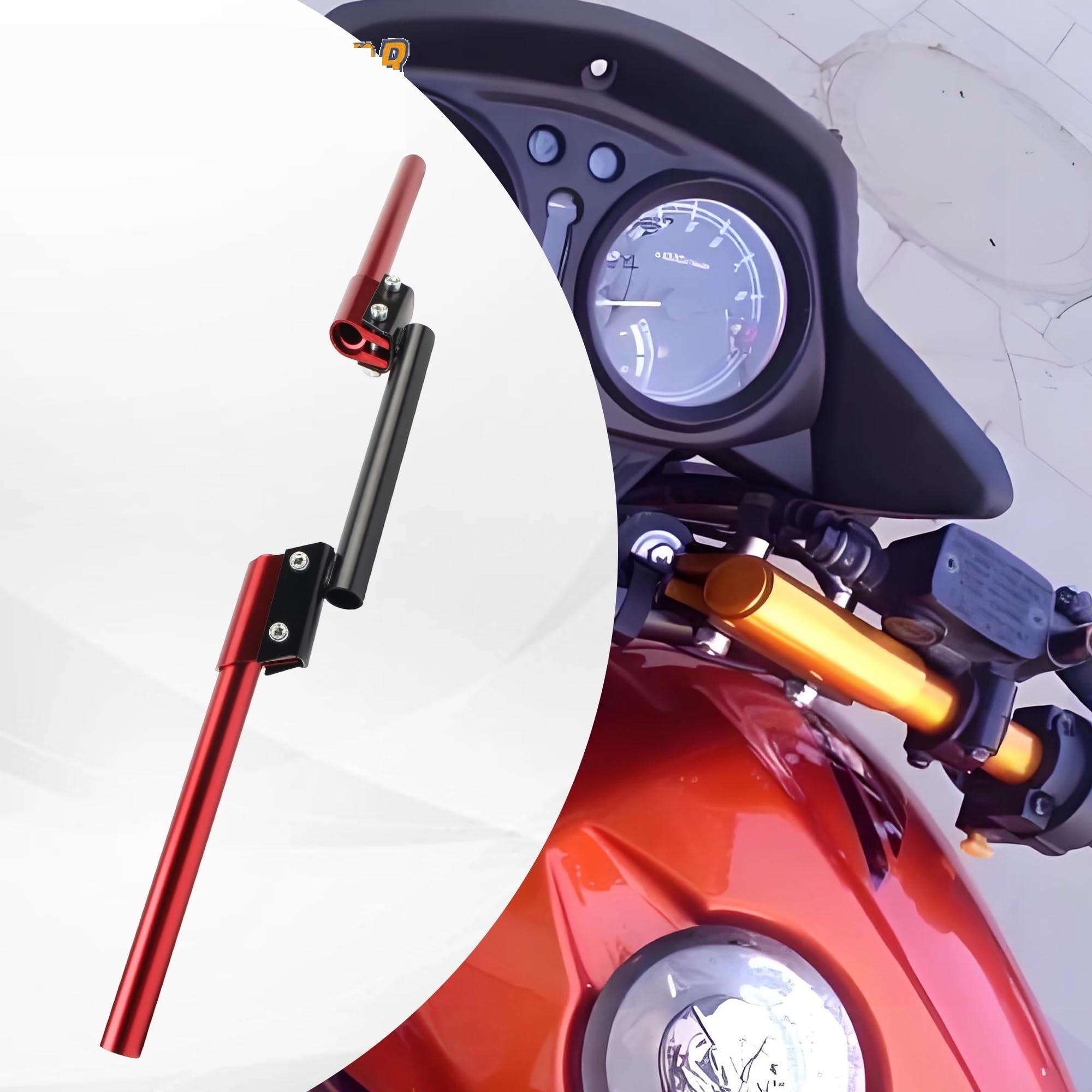 Manillar Traje Moto Contrapesos Manillar Cinta Universal para manillar de motocicleta, barra transversal ajustable refuerzo, equilibrio para Scooters, ciclomotores, reajuste Motocross(Black)