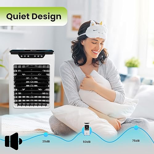 Miniatura 9 de Gorilla Gadgets Potente enfriador de pantano de 5300 CFM, tanque de agua de 7 galones, enfriador de aire evaporativo portátil para interiores,