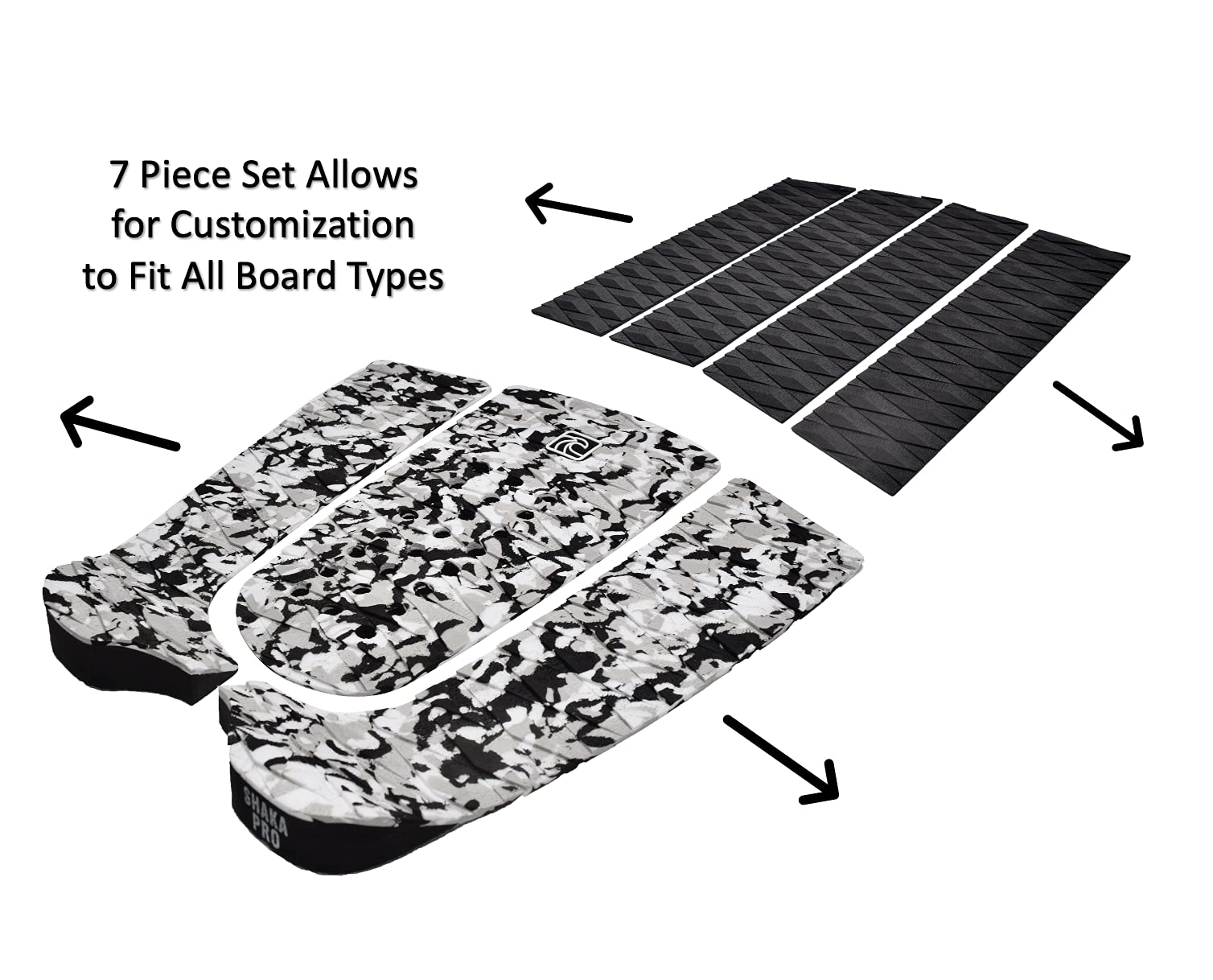 Shaka Pro EVA Surfboard Traction Pads (Front and Back) 7 Adjustable