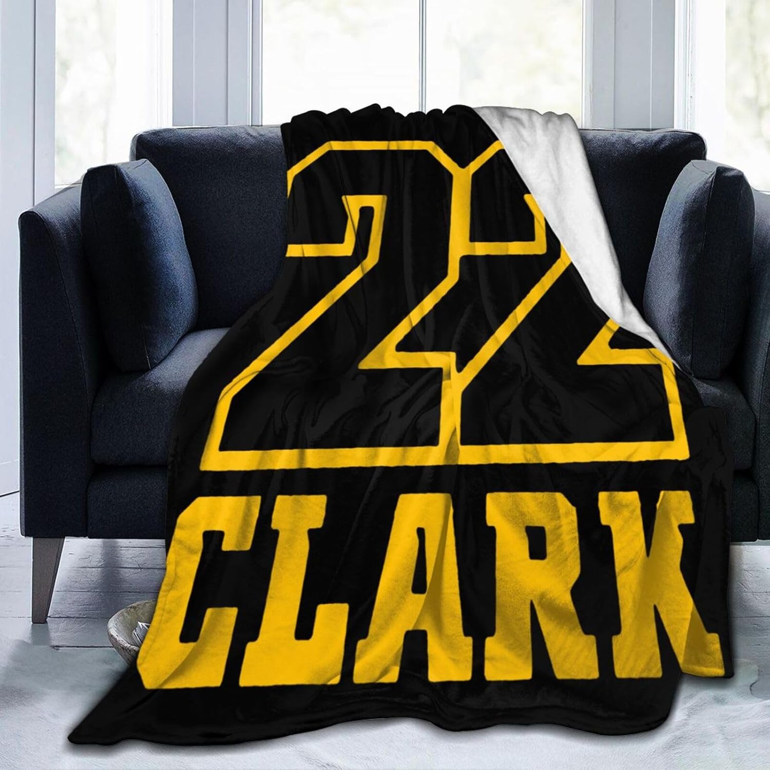 Clark-Basketball Fans 22 Throw Blankets Warm Sofa Bed Blanket for Living Room All Season 60"x50" Sofa Slanket
