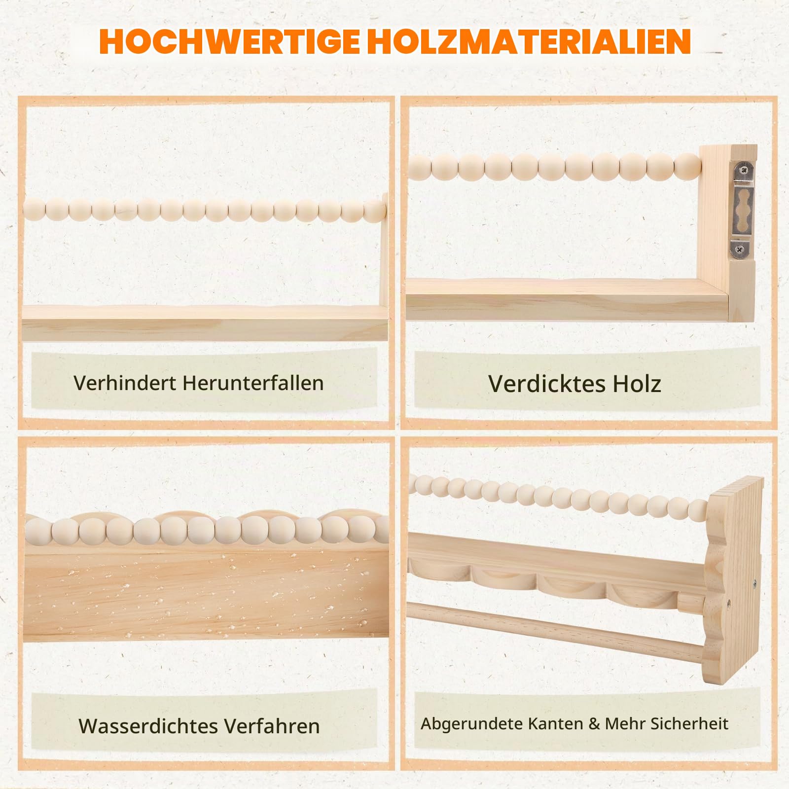 Wandregal Kinderzimmer Holz, 3er Set 40cm Bücherregal Kinder Wand mit Foto-Hängedisplay, Regal Kinderzimmer, Holz Wandregal Bücher Schweberegale für Babyzimmer Wohnzimmer Kinder Bad (Wolkenform)