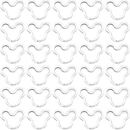 30 llaveros con forma de Mickey Mouse, llaveros de metal para manualidades para el hogar, organización de la oficina, proyectos de manualidades