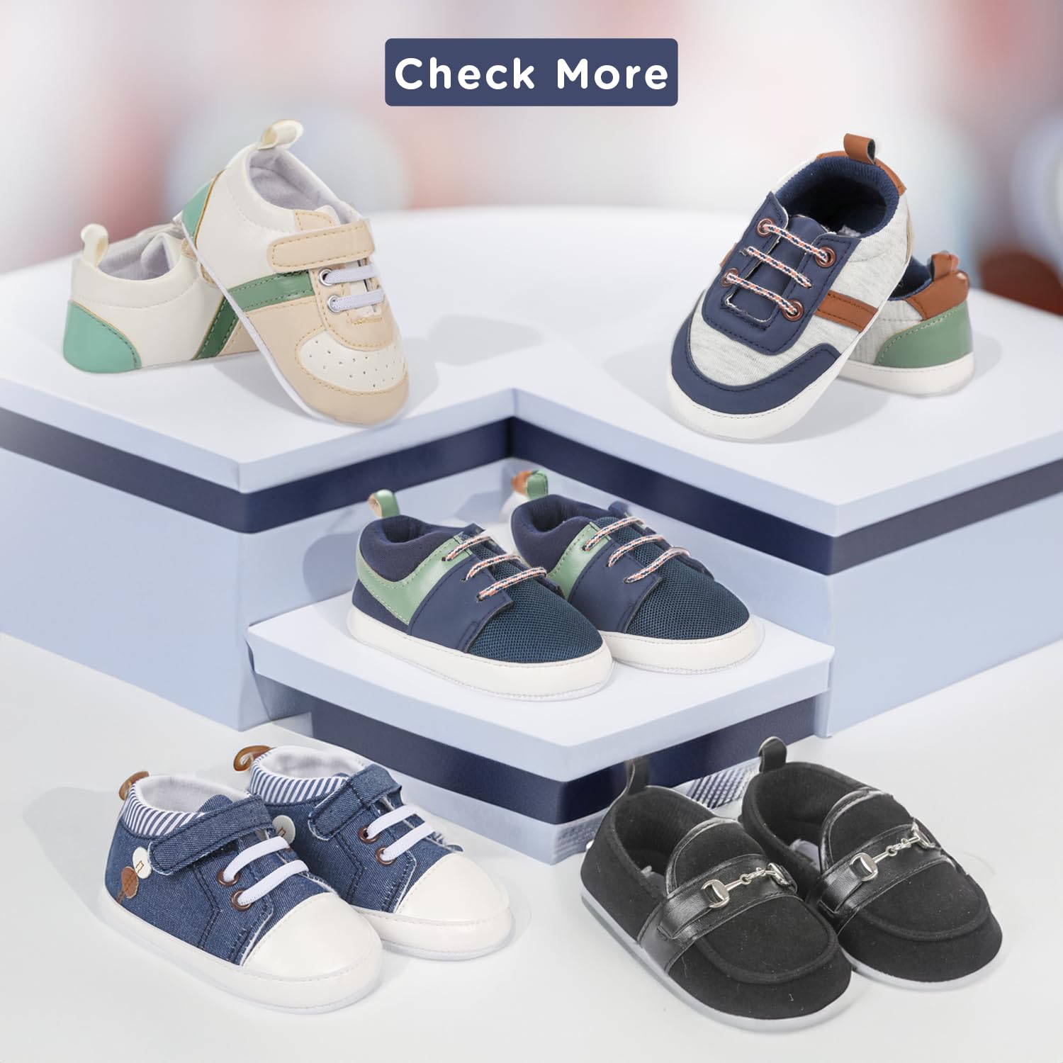 Mee Mee Soft Light Weight Booties | Unisex | Anti Skid | Attractive Colors & Designs | 6 Months + Denim Blue - Image 8 thumbnail