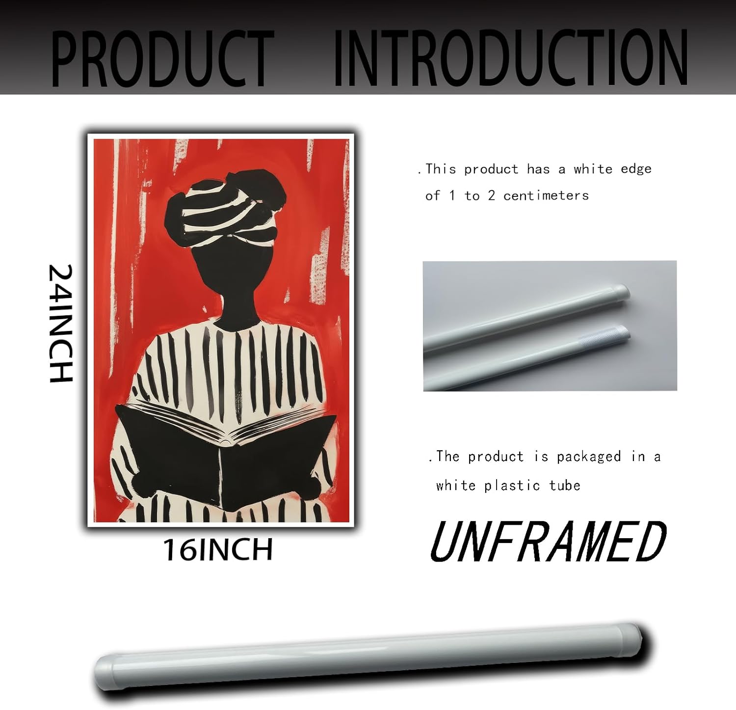 Black Man Wall Art Canvas Black Stripes Abstract Art African American Woman Canvas Painting Posters Minimalist African American Woman poster for Modern Home Living Room Decor 16x24inch UNFRAMED - Image 7