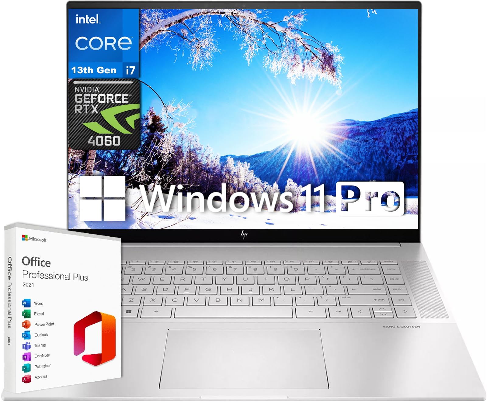 hp 2024 Newest Envy 16 Business Laptop, WQXGA Touchscreen Display, Intel 14-Core i7-13700H, GeForce RTX 4060, 32GB RAM, 2TB SSD, Backlit Keyboard, Microsoft Office Lifetime License & Windows 11 Pro