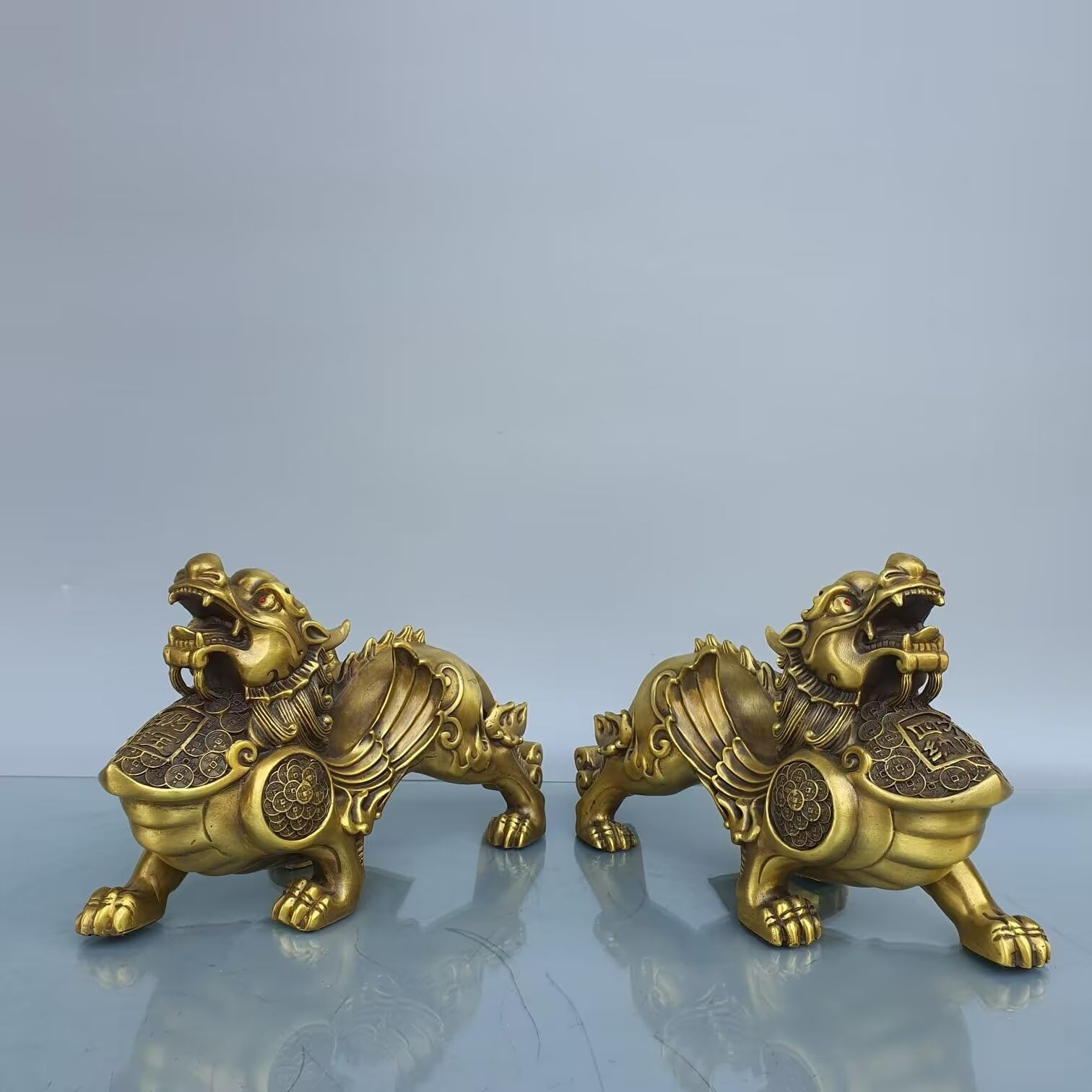 Pure copper pixiu a pair of statues home decoration company Zhaocai feng shui decoration