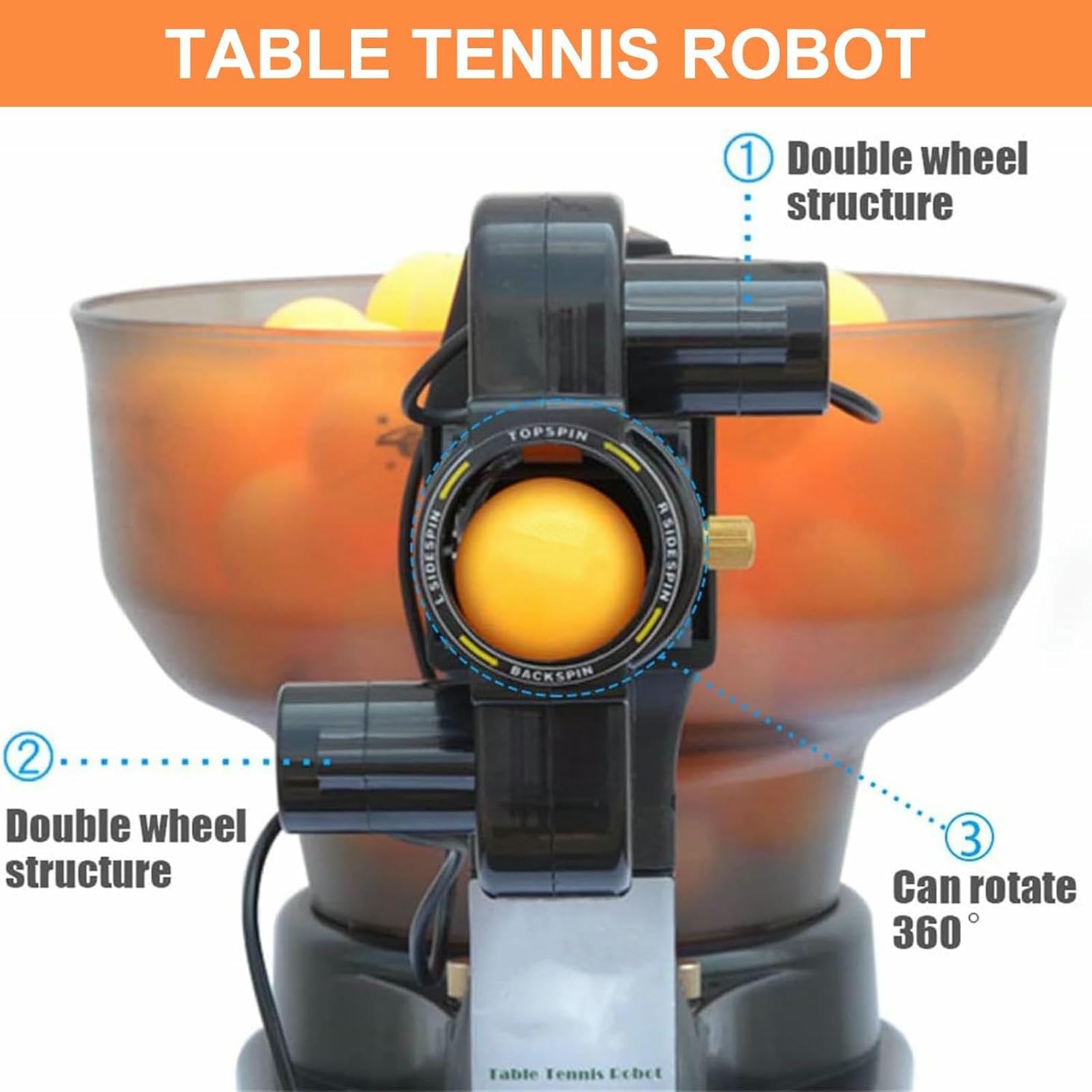Macchina automatica della palla del robot di ping-pong per l'alimentatore di addestramento e di pratica del principiante