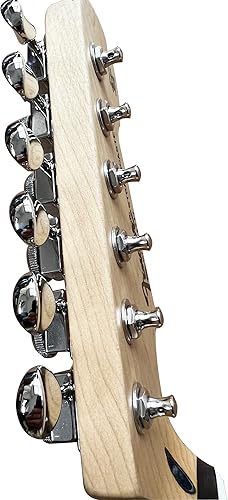 Miniatura 8 de Guyker Afinadores de cuerda de bloqueo de guitarra vintage de 6 en línea - Clavijas de afinación de bloqueo Claves de llave Piezas de repuesto para