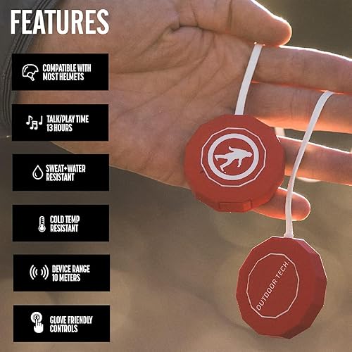 Miniatura 3 de Outdoor Tech Chips 3.0 - Altavoces para casco de nieve con Bluetooth para casco inalámbrico de audio y música para cascos de snowboard y cascos de