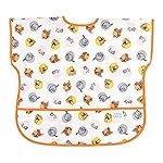 Bumkins Disney Short Sleeve Bib for Girl or Boy, Toddler and Kids for 1-3 Years, Large Size, Essential Must Have for Junior Children, Eating, Mess Saving Soft Fabric Play Apron, Winnie and Friends