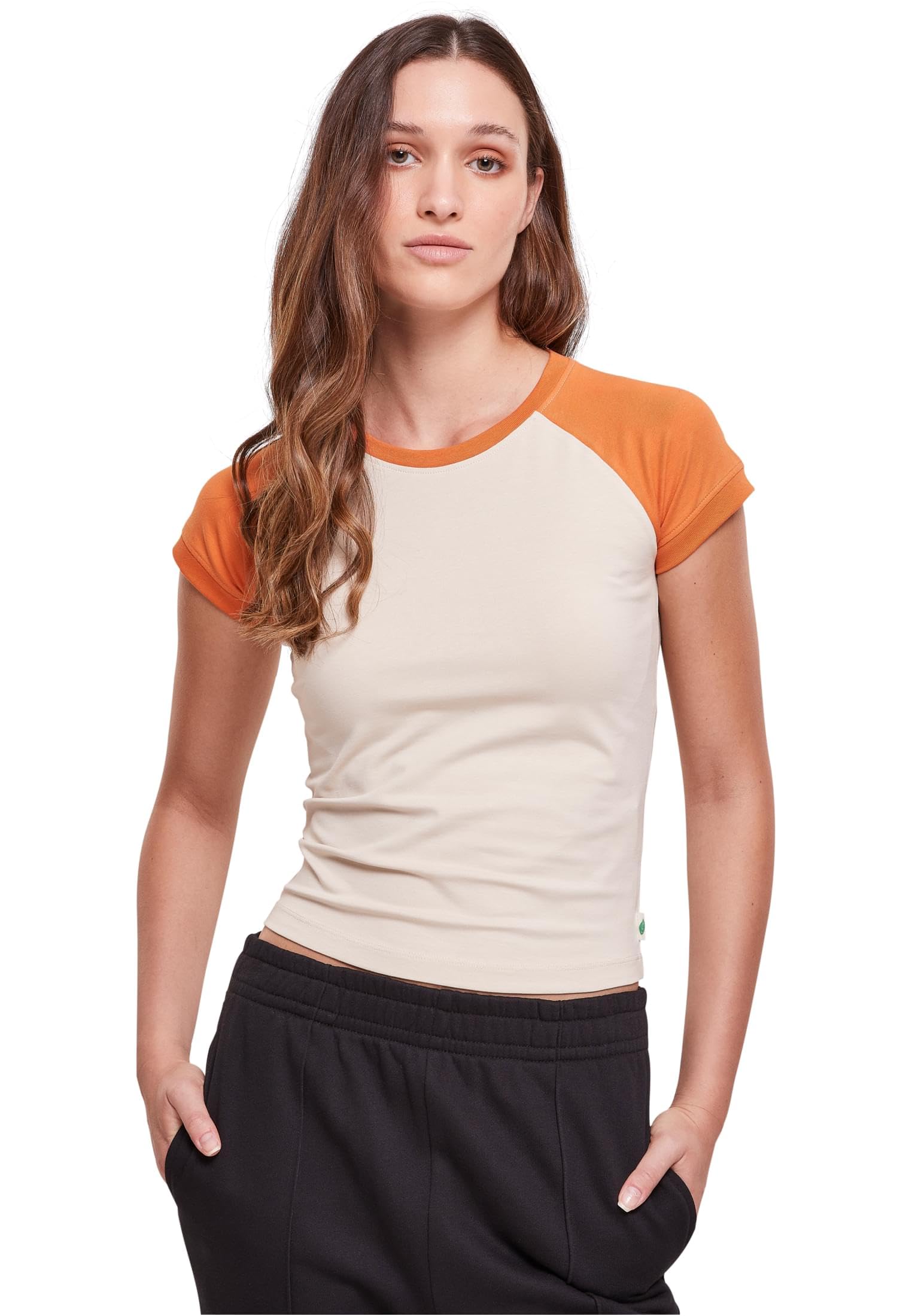 Urban Classics Women's Blanc Retro T-Shirt Court Stretchy Organic