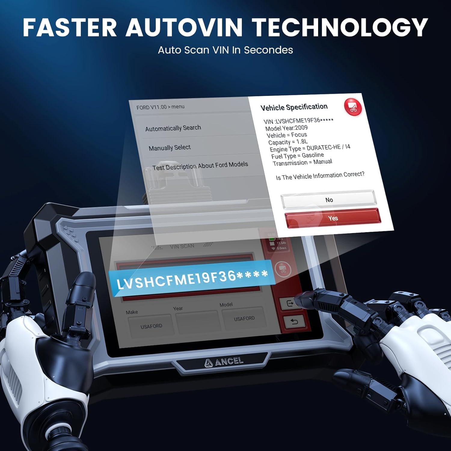 ANCEL DS200 Efficient Hardware & Software Config