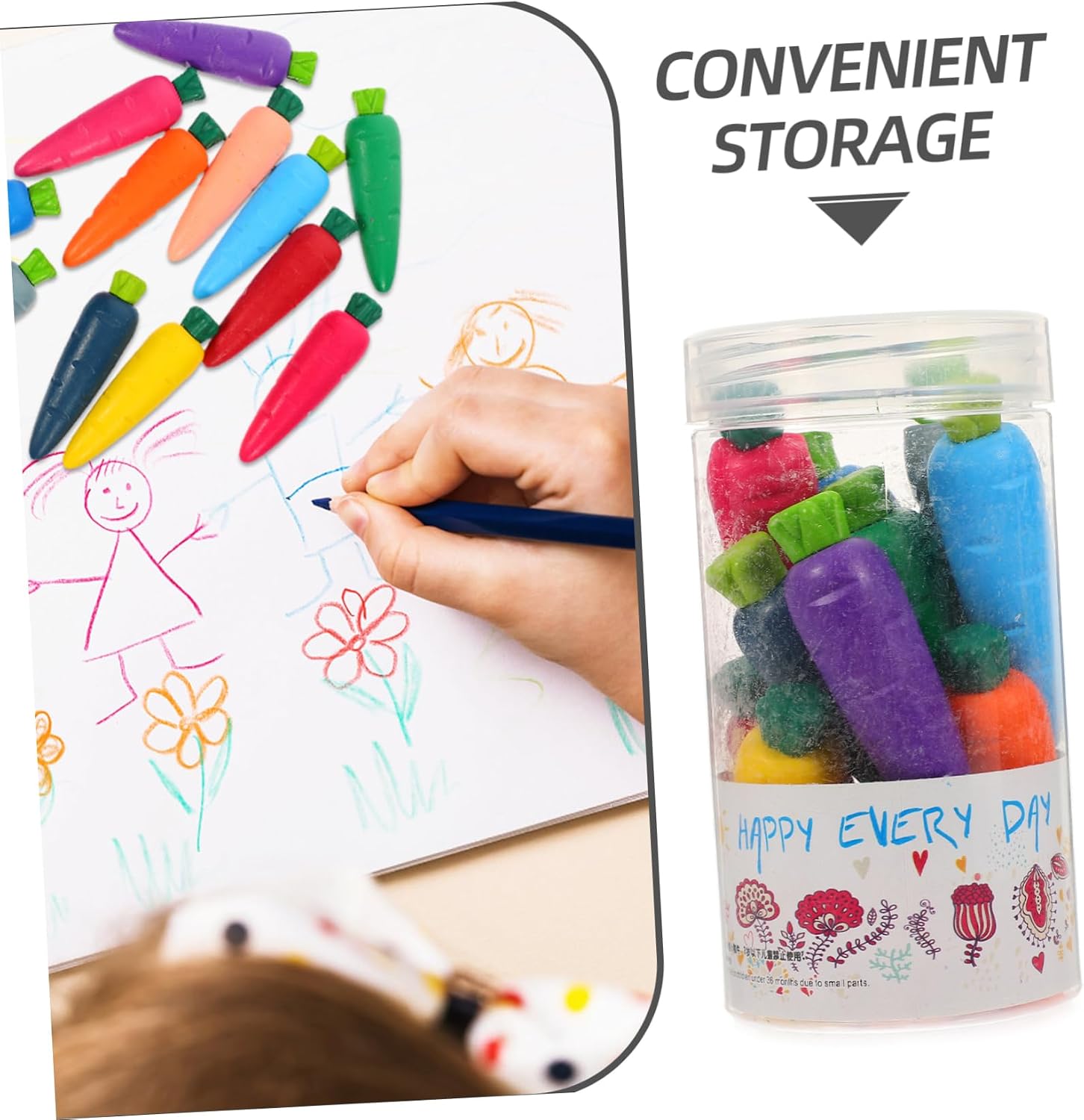 12Pcs Washable Carrot Shape Crayons for Bulk Crayons for Classroom Erasable Painting Supplies Fun Drawing Tools for Boys