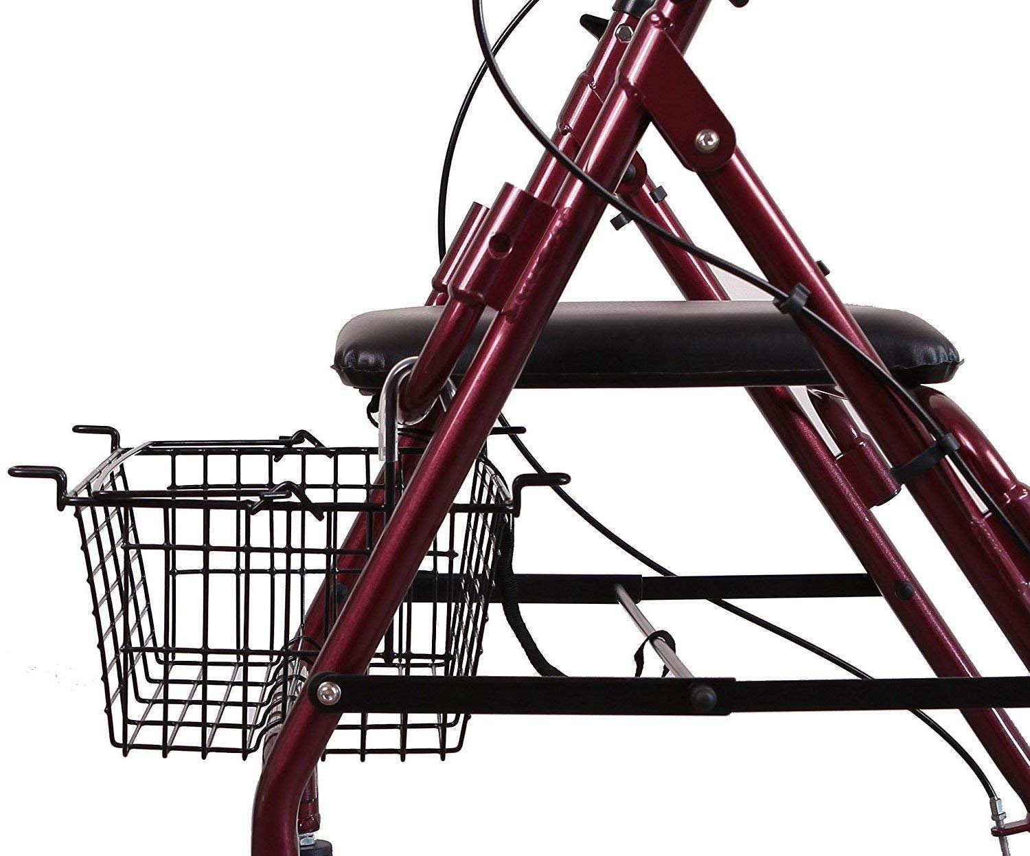 Deambulatore Leggero Da Passeggio Pieghevole 6 ruote Con Freni A Pressione Design Leggero Sicuro Con cestino Per Poter Trasportare I tuoi oggetti Fare La Spesa Altezza regolabile Rosso