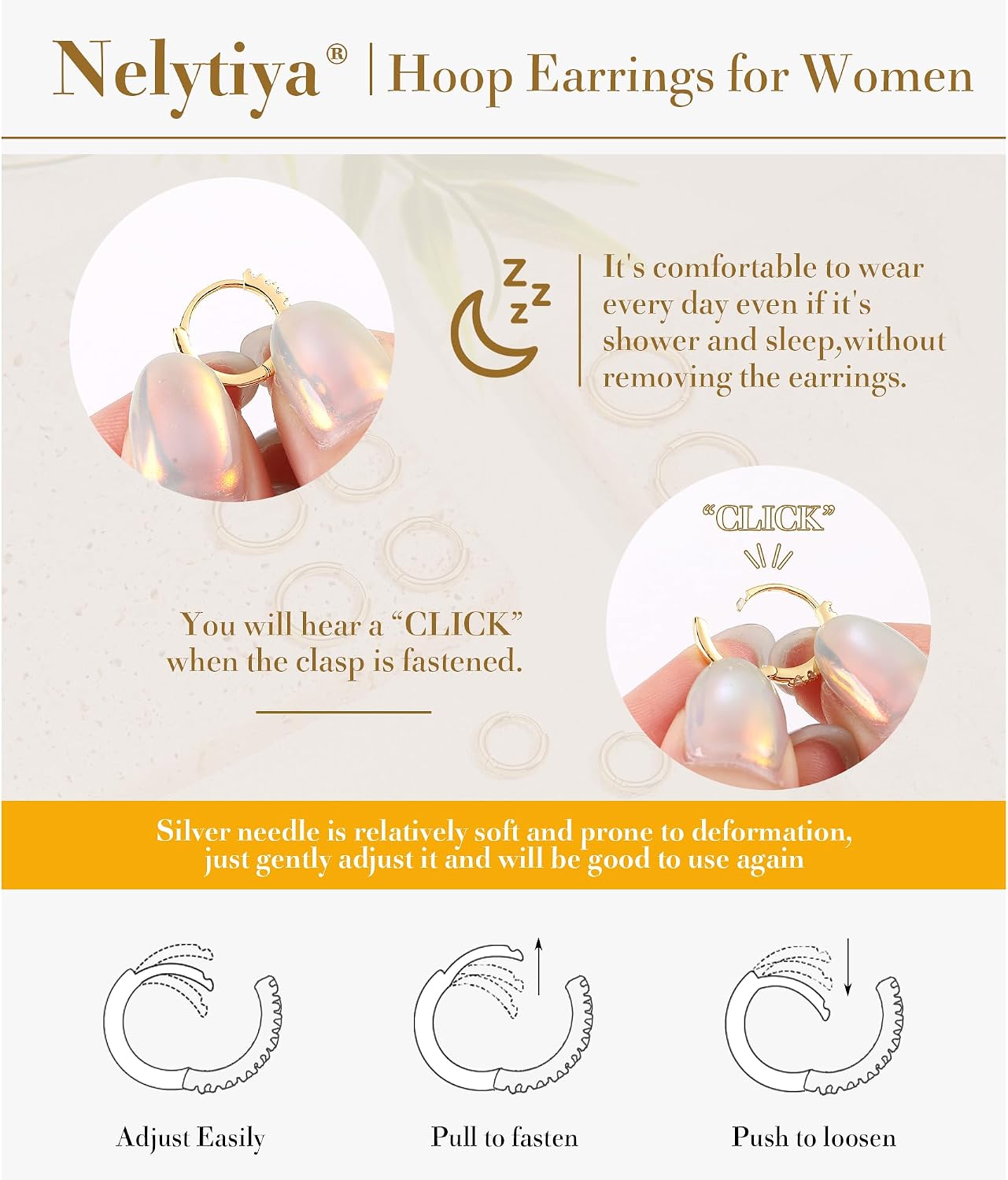 4 Pairs Sterling Silver Hoop Earrings Trendy 14K Gold Plated Hoop Earrings Set for Women Hypoallergenic Small Huggie Cartilage Earring with 5A Cubic Zirconia 7/8/9/10mm image 2