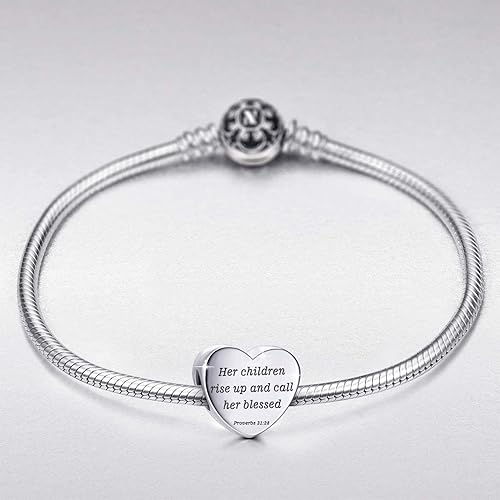 Miniatura 4 de MUERDOU Dije de corazón, pulsera cristiana con versículo bíblico para oración, fe, religiosa, regalos para mujeres